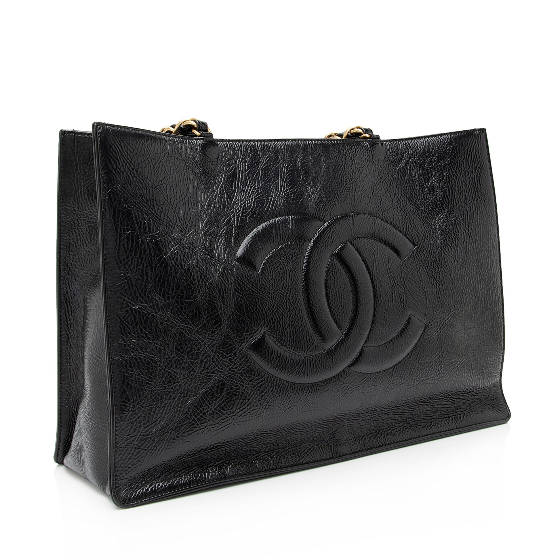 Chanel Shiny Aged Calfskin Timeless CC E Tote Bag