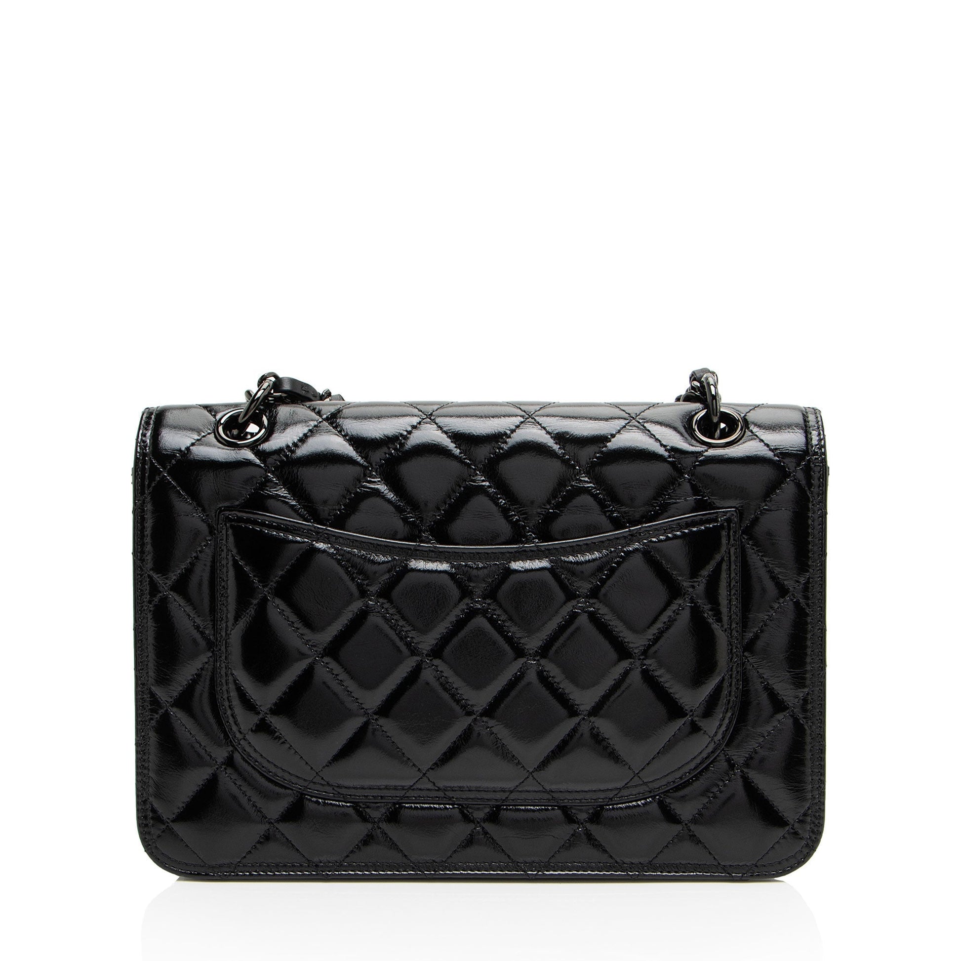 Chanel Shiny Crumpled Calfskin So Double You Black Shoulder Bag