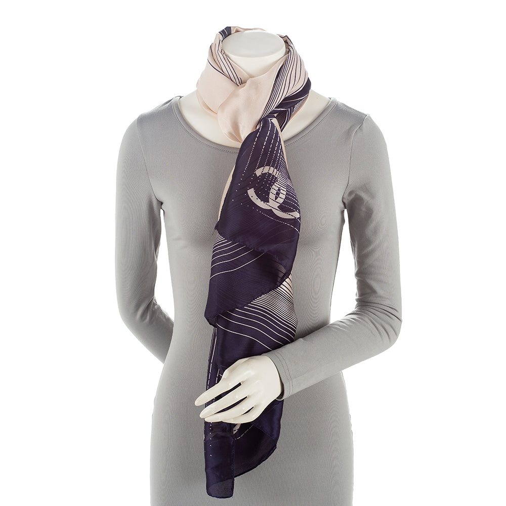 Chanel Silk CC Oversize Scarf SHF
