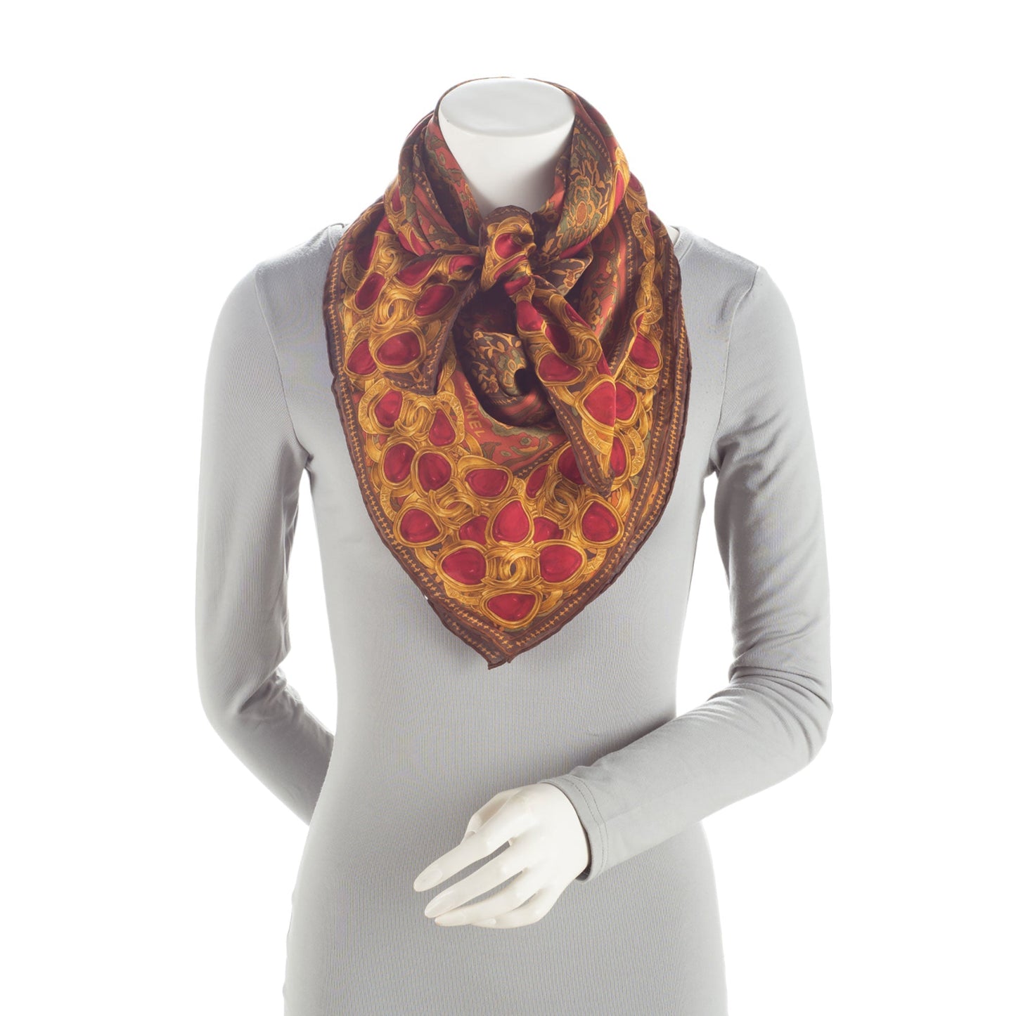 Chanel Silk Gripoix CC 90cm Scarf SHF-agxQNi