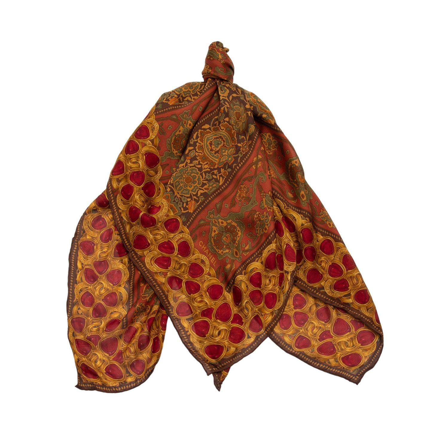 Chanel Silk Gripoix CC 90cm Scarf SHF-agxQNi