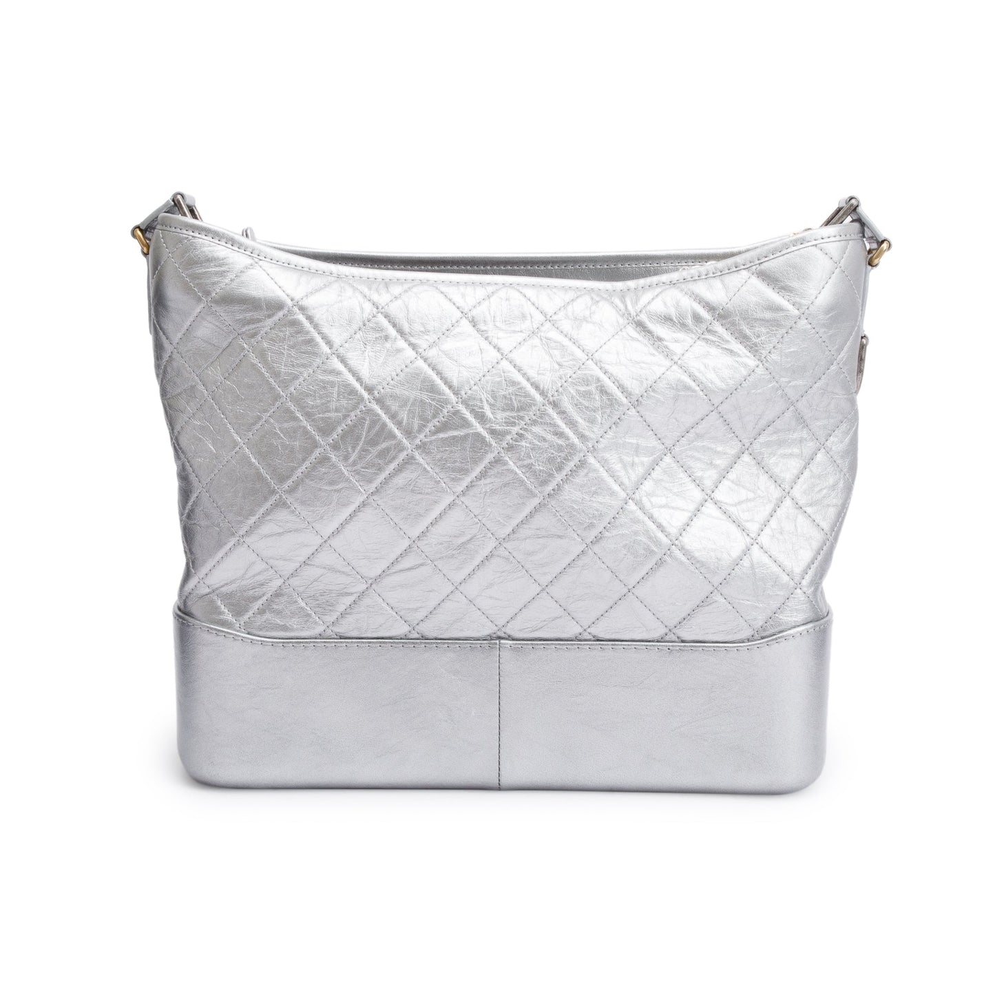 Louis Vuitton Chanel rielle Hobo Leather Calfskin Silver Travel Bag