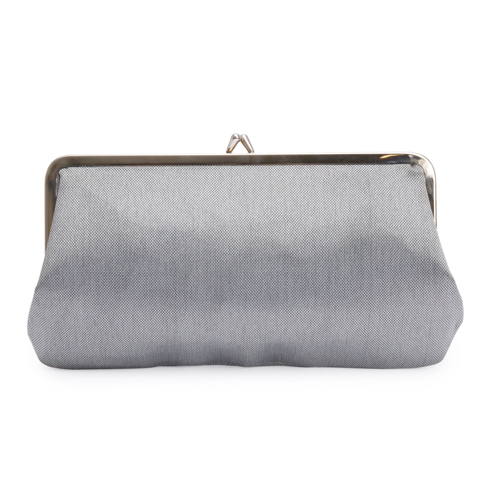 Louis Vuitton Chanel Nylon CC Kisslock Frame Silver Travel Bag
