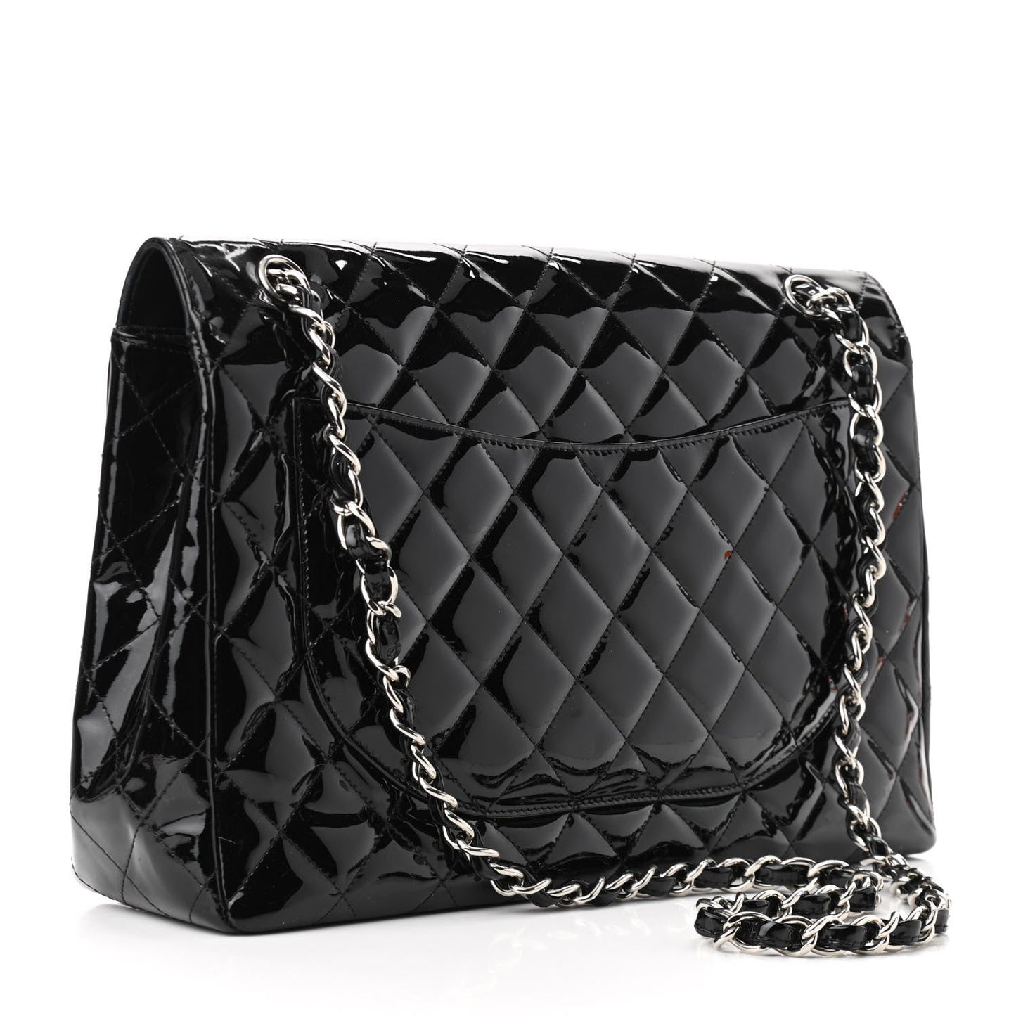 Chanel Single Flap Quilted Patent Leather Handbag