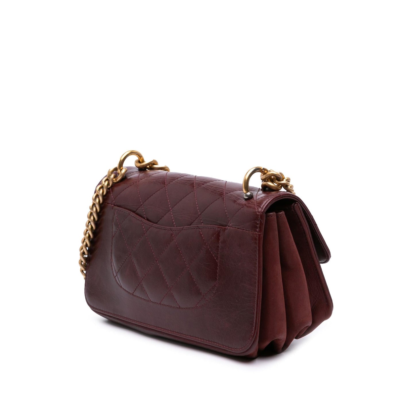 Chanel Aged Calfskin Straight Lined Flap Small Handbag