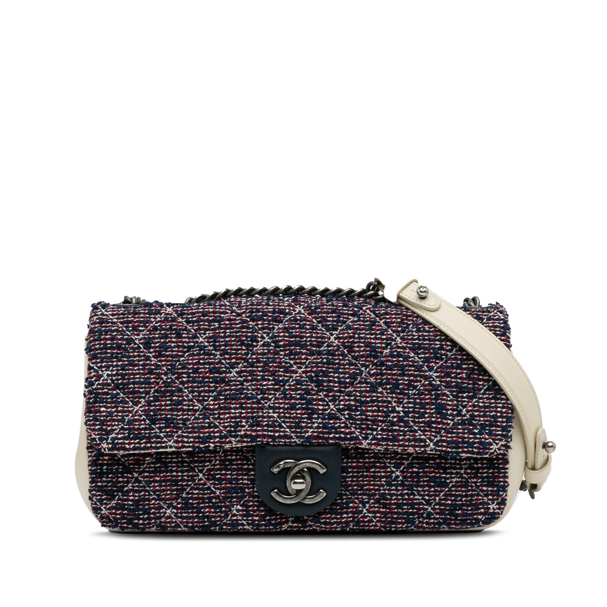 Chanel Airlines Tweed Flap Small Handbag