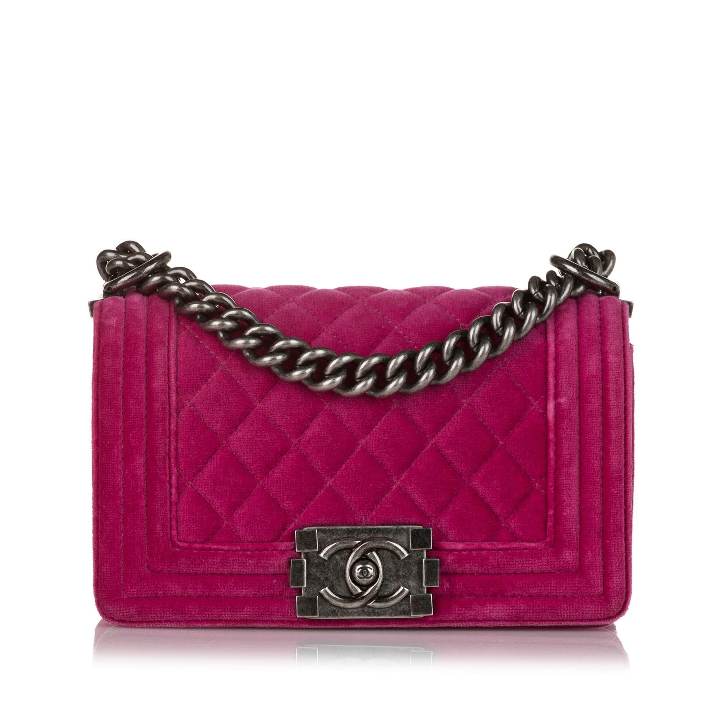 Chanel Boy Velvet Flap SHG Small Shoulder Bag