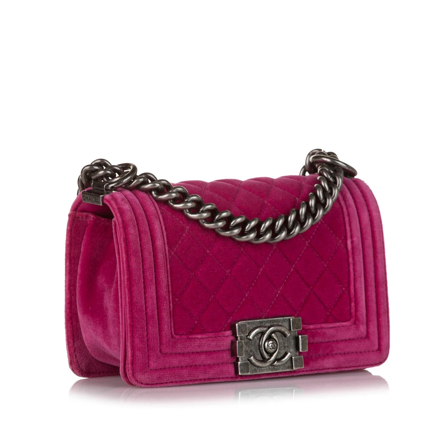 Chanel Boy Velvet Flap SHG Small Shoulder Bag