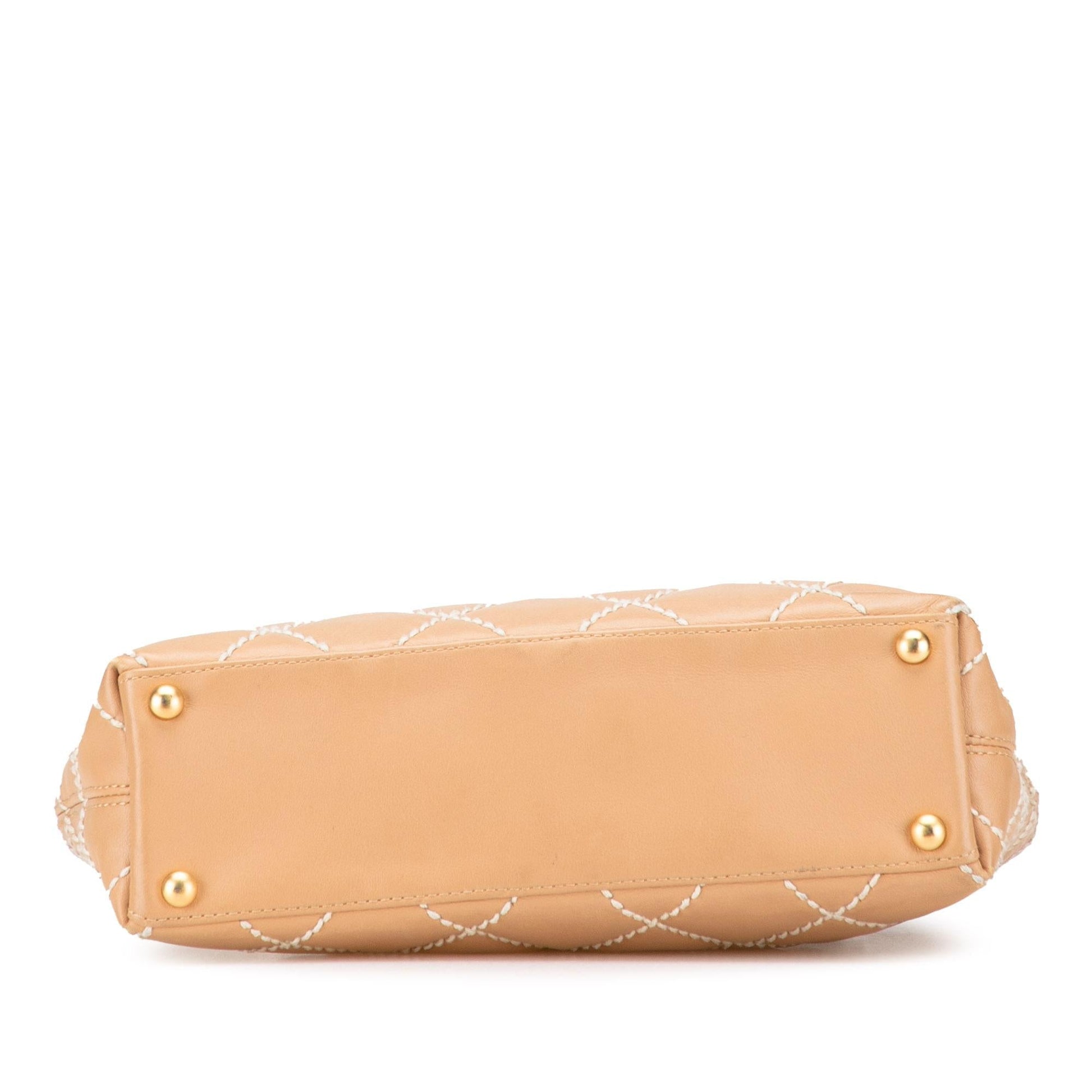 Chanel CC Calfskin Wild Stitch Small Tote Bag