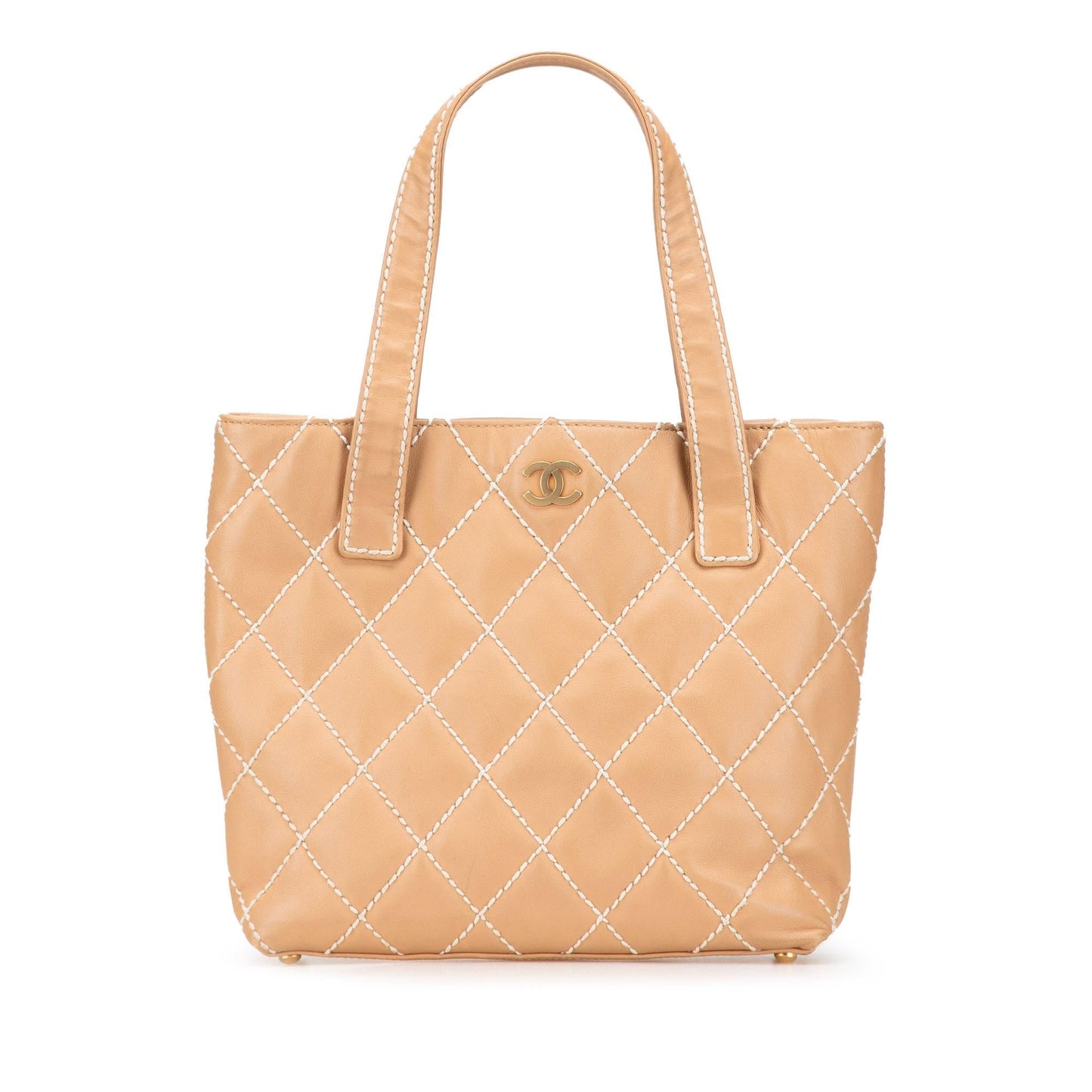 Chanel CC Calfskin Wild Stitch Small Tote Bag