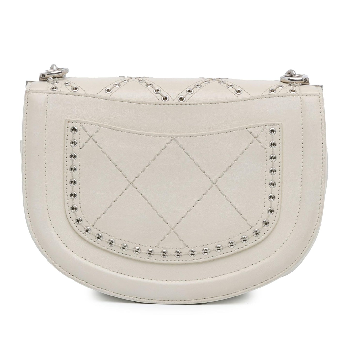 Chanel Calfskin Coco Eyelets Round Flap SHG-J36UdW Small Handbag