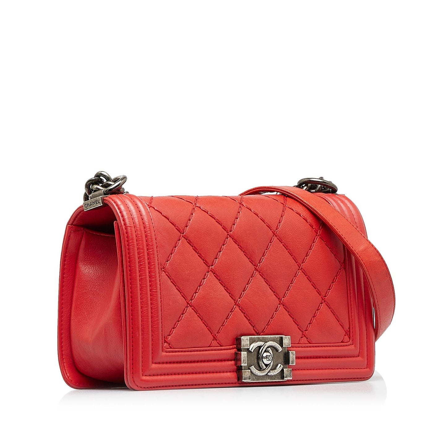 Chanel Calfskin Double Stitch Boy Flap Small Handbag