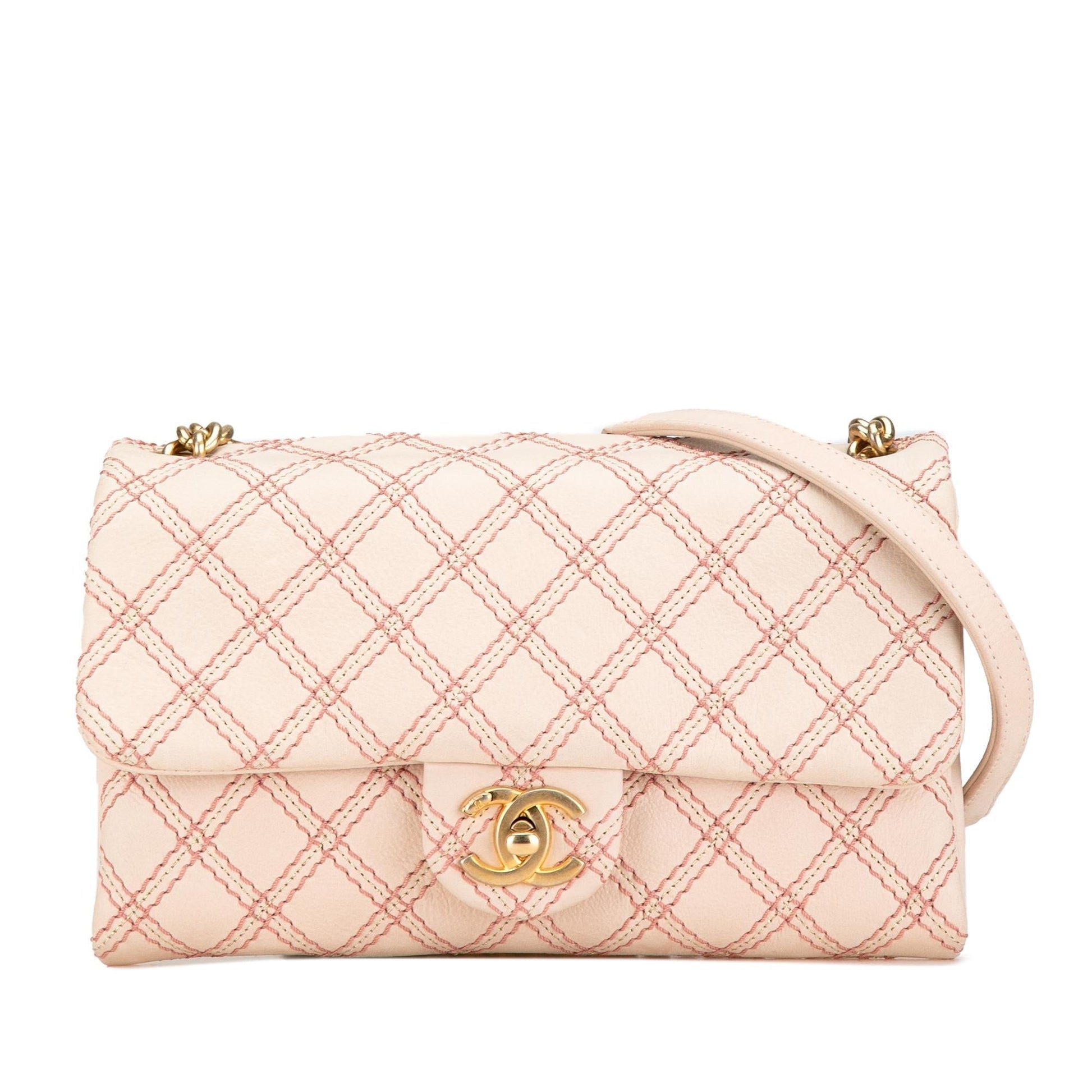 Chanel Small Calfskin Triple Stitched Flap (shg IPZ6QD) Handbag