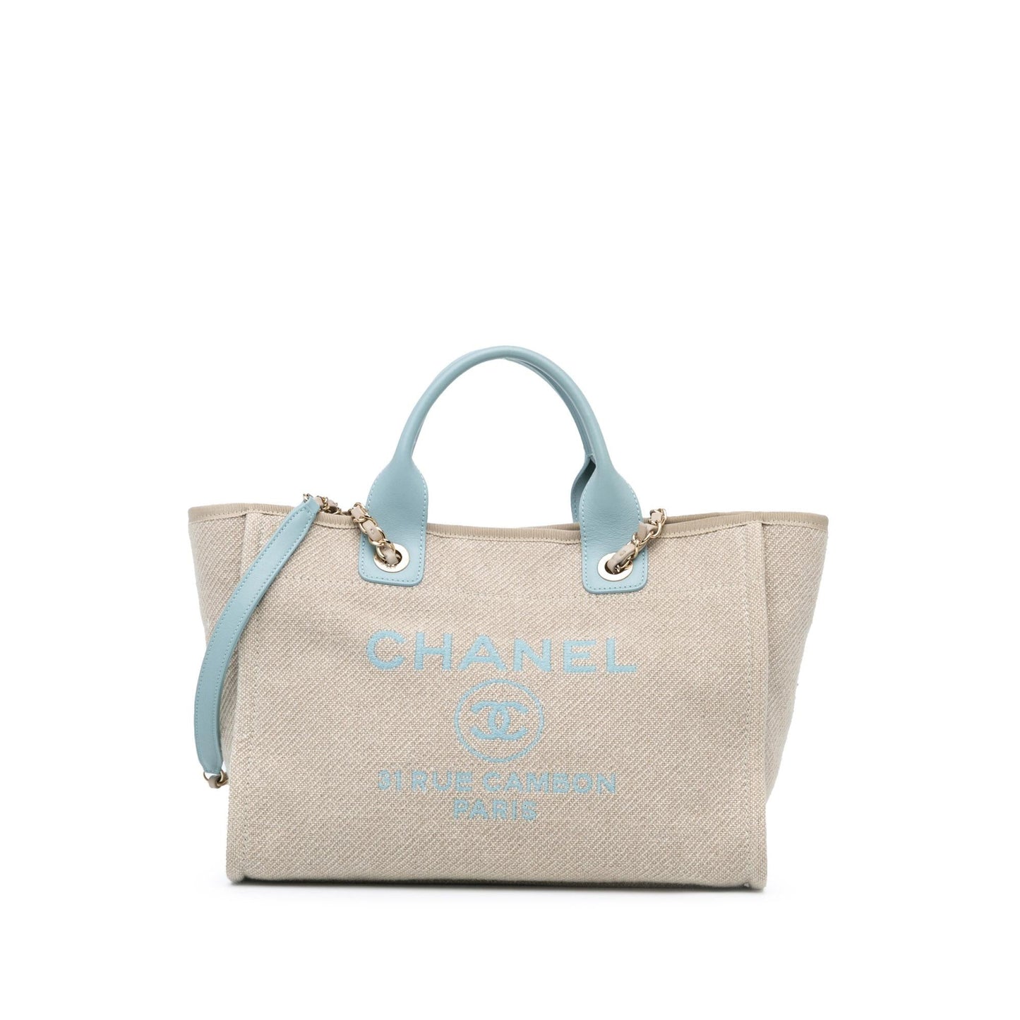 Chanel Deauville Satchel SHG-CZQGuG Small Canvas Satchel Bag