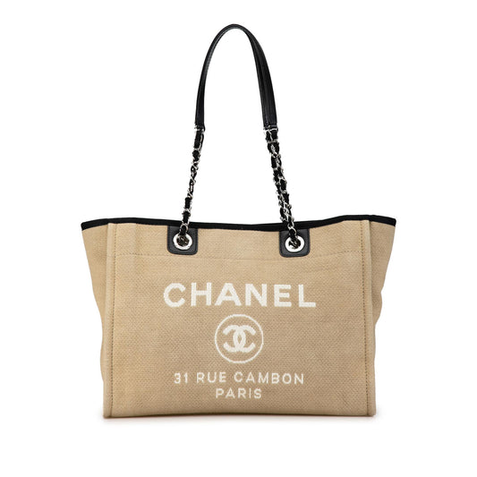 Chanel Deauville SHG-1L4Nhk Small Canvas Tote Bag