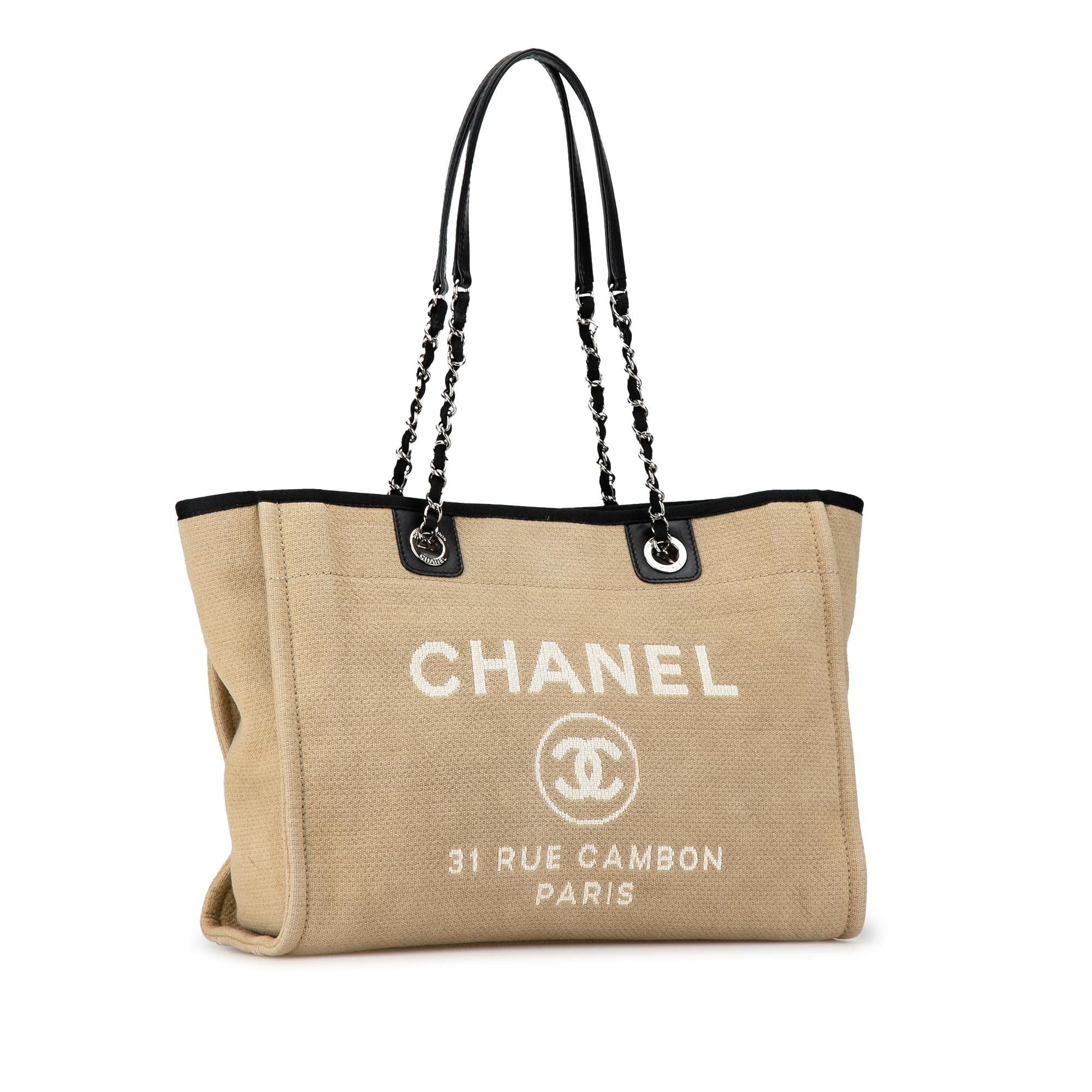 Chanel Deauville SHG-1L4Nhk Small Canvas Tote Bag