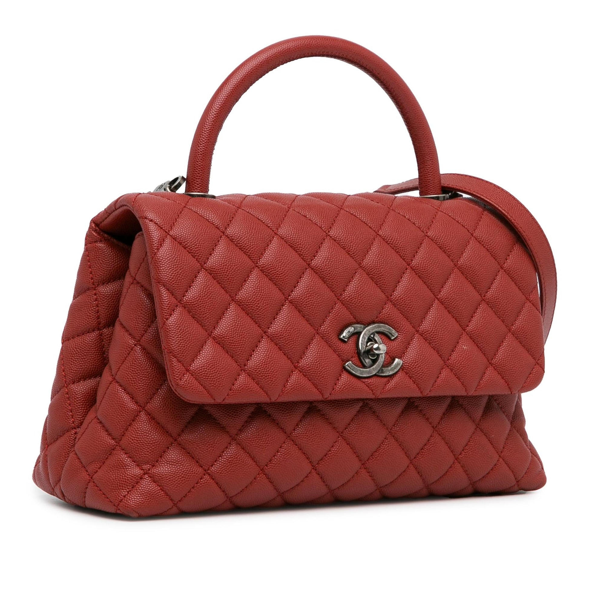 Chanel Caviar Coco Top Handle SHG-f1R70w Small Handbag