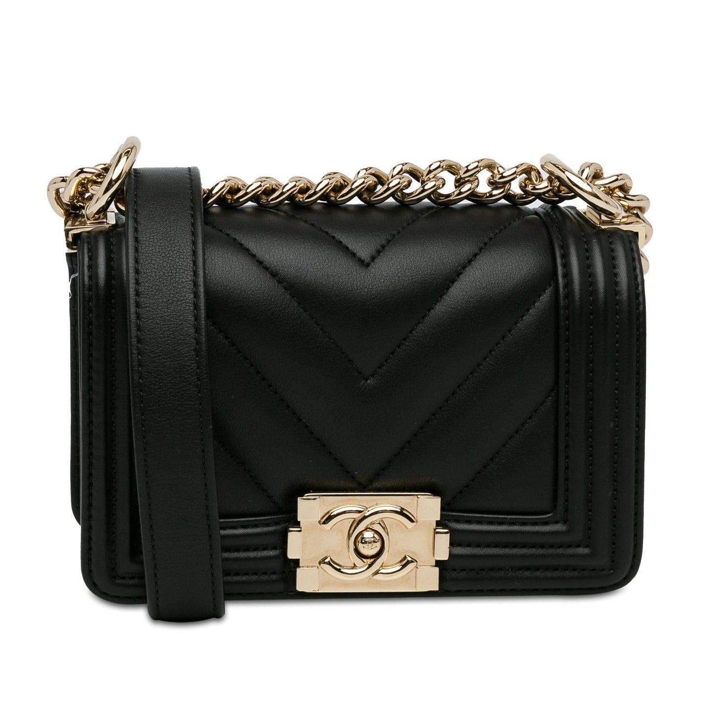 Chanel Chevron Boy Flap SHG-PGXrMi Small Handbag