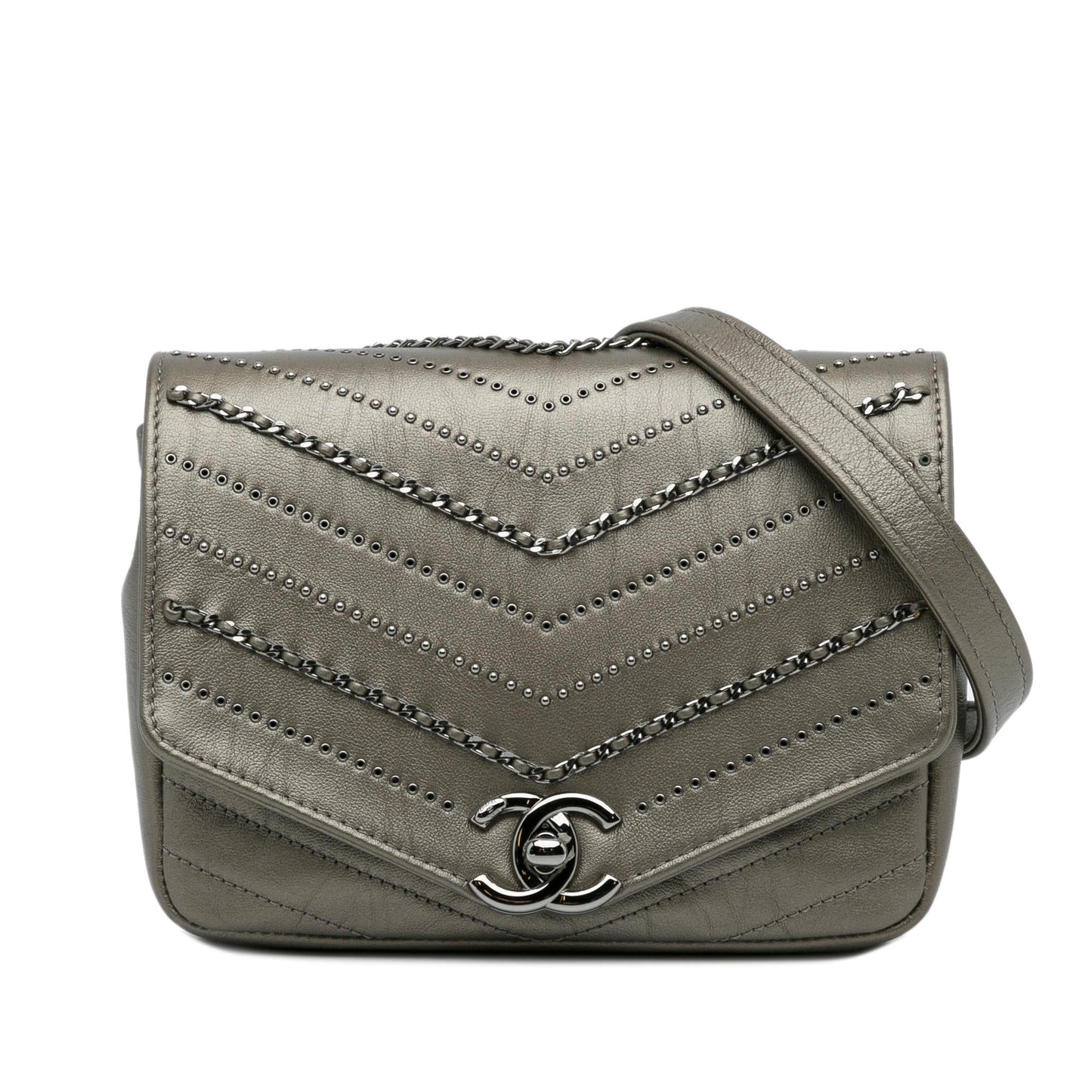 Chanel Chevron Data Center Envelope Flap Small Shoulder Bag Bag 1