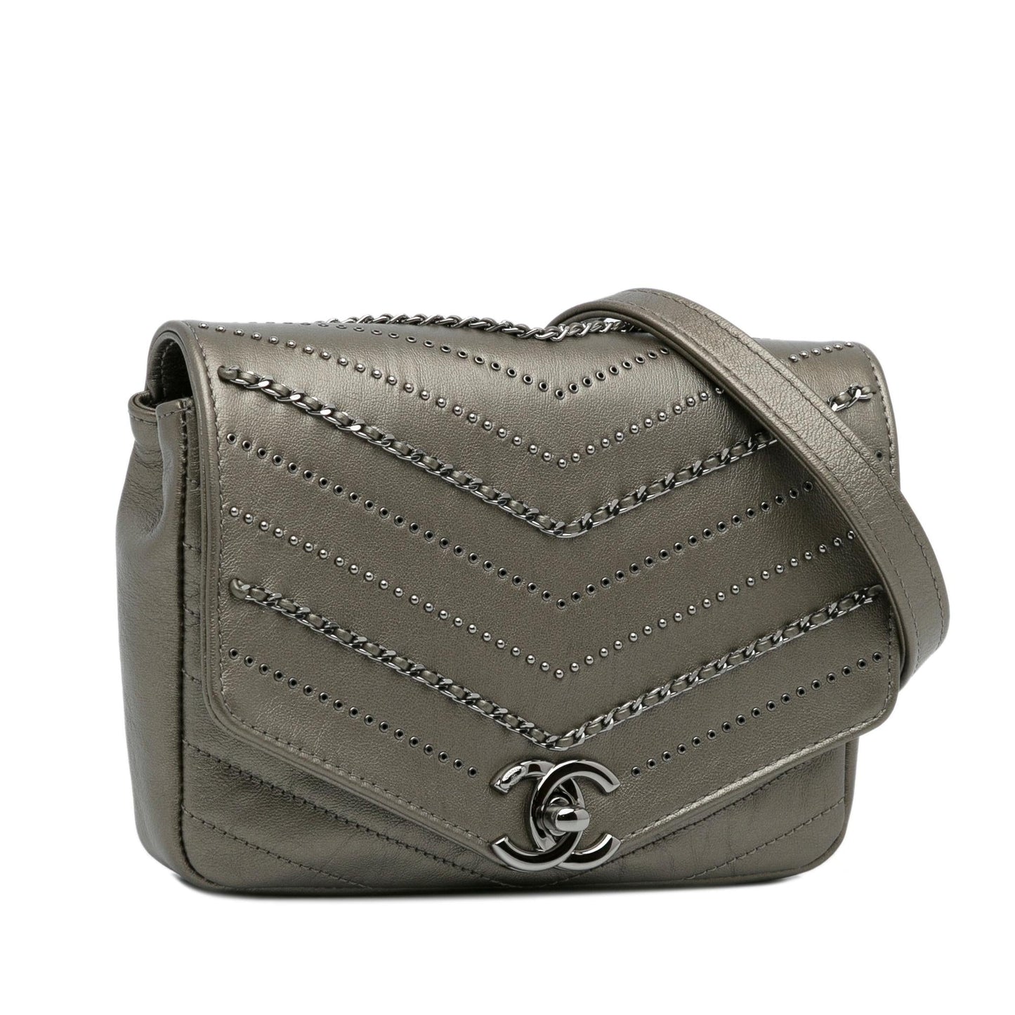 Chanel Chevron Data Center Envelope Flap Small Shoulder Bag Bag 2