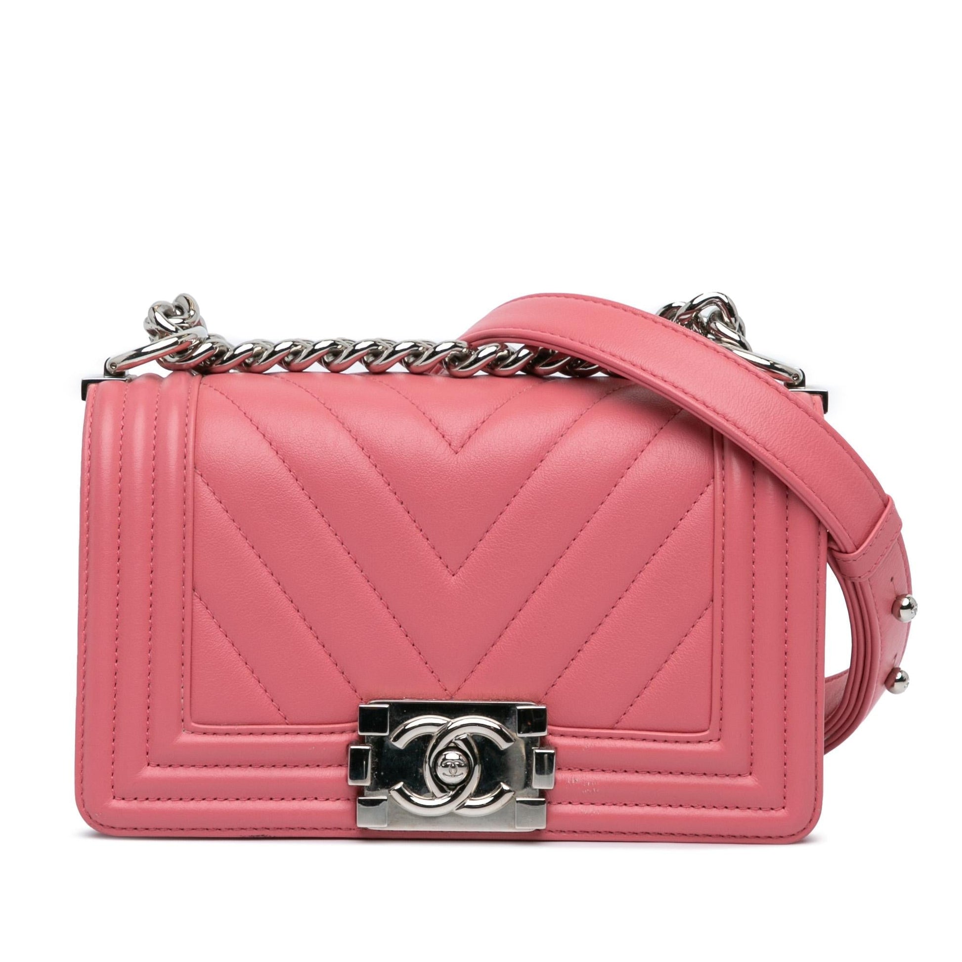 Chanel Chevron Lambskin Boy Flap Small Handbag