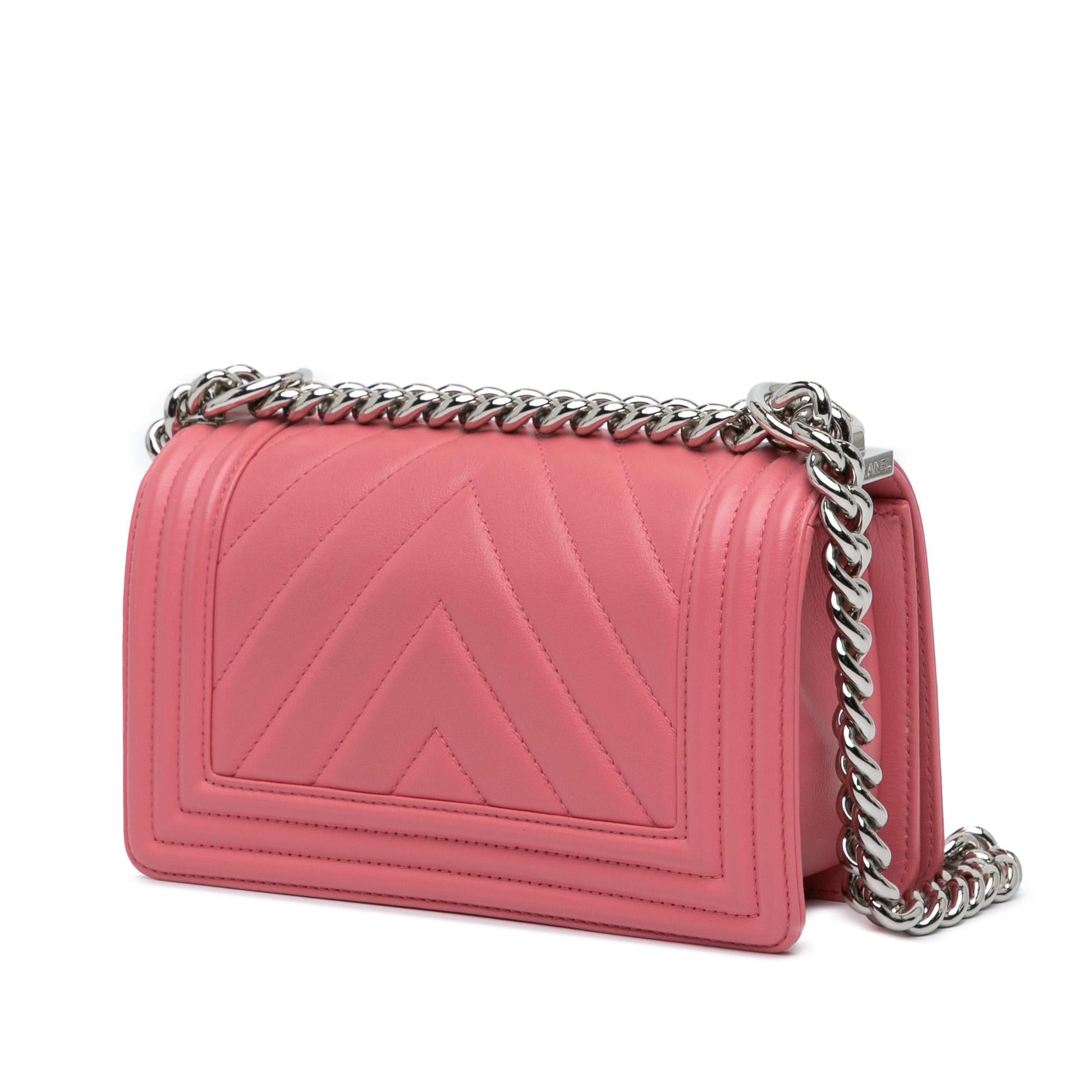 Chanel Chevron Lambskin Boy Flap Small Handbag