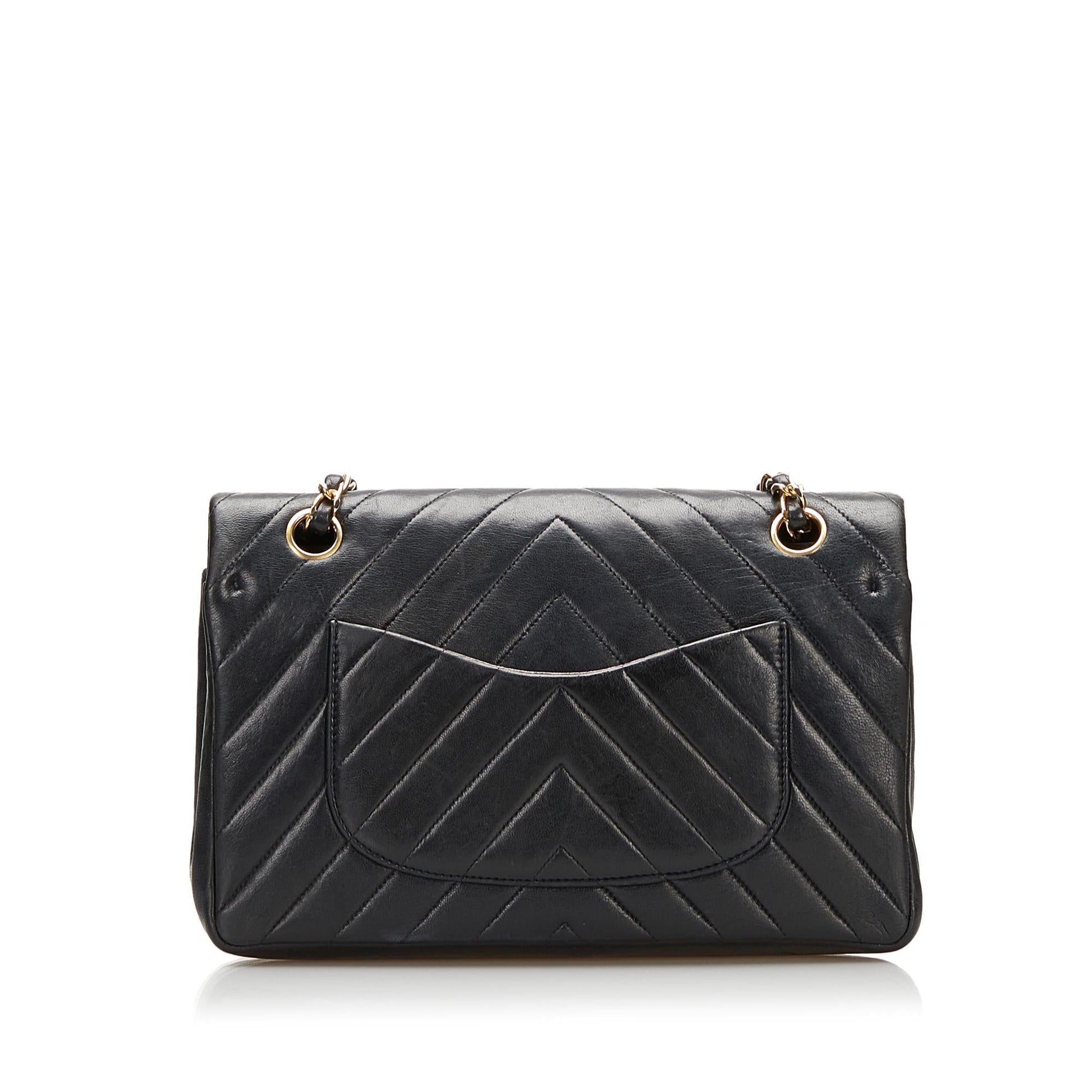Chanel Chevron Lambskin Double Flap SHG Small Handbag