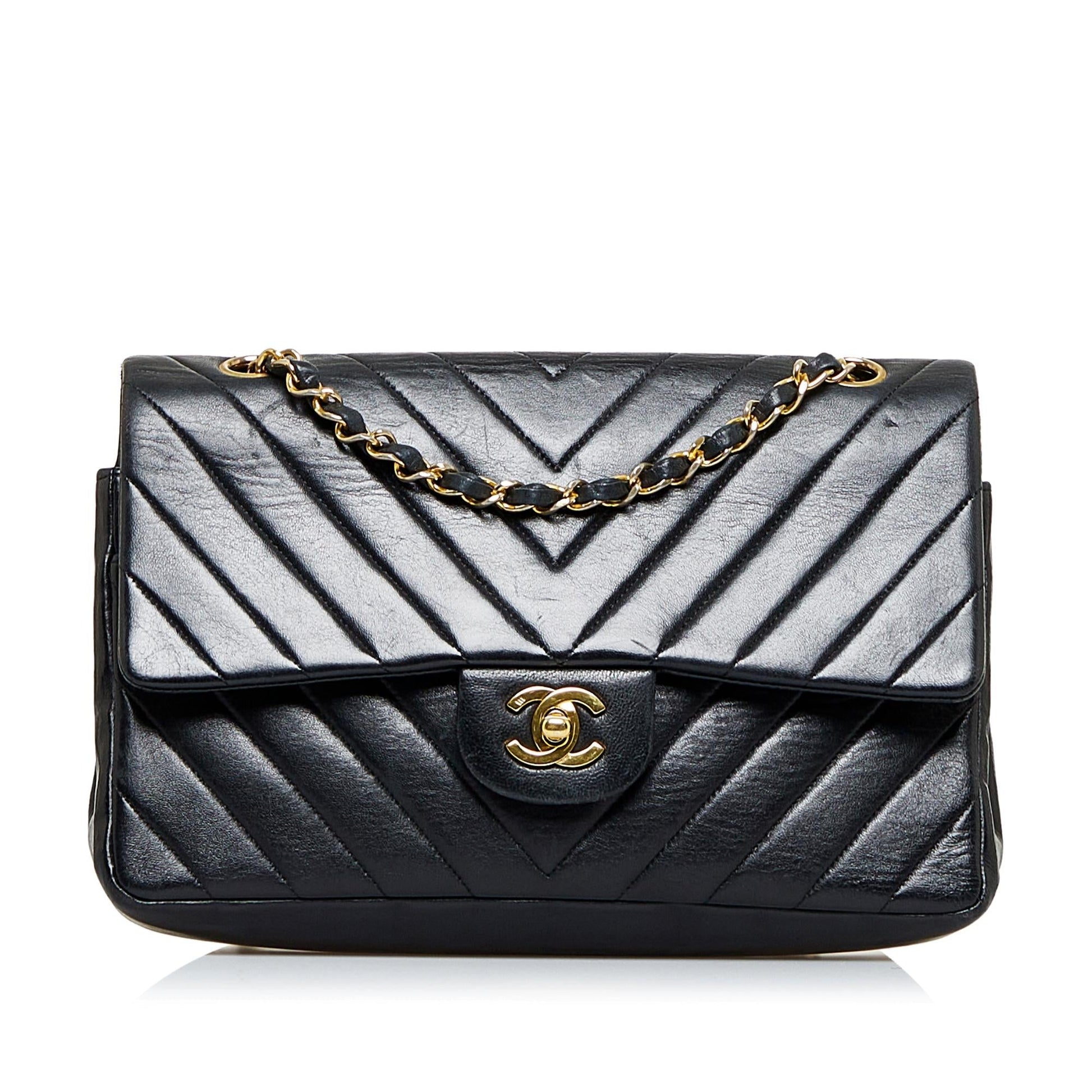 Chanel Chevron Lambskin Double Flap SHG-Te8Mdu Small Handbag