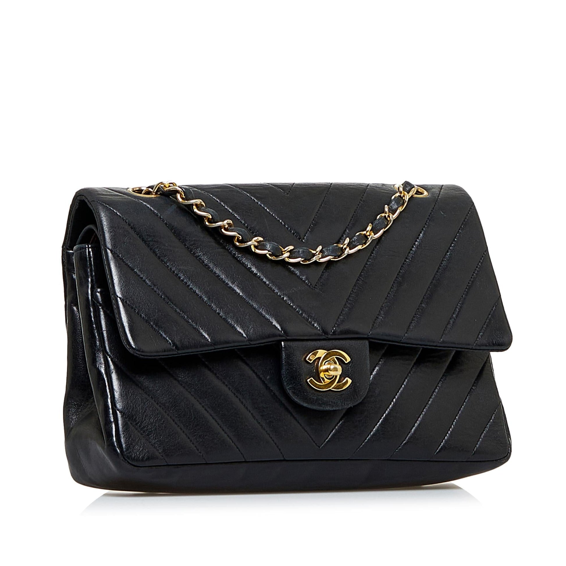 Chanel Chevron Lambskin Double Flap SHG-Te8Mdu Small Handbag