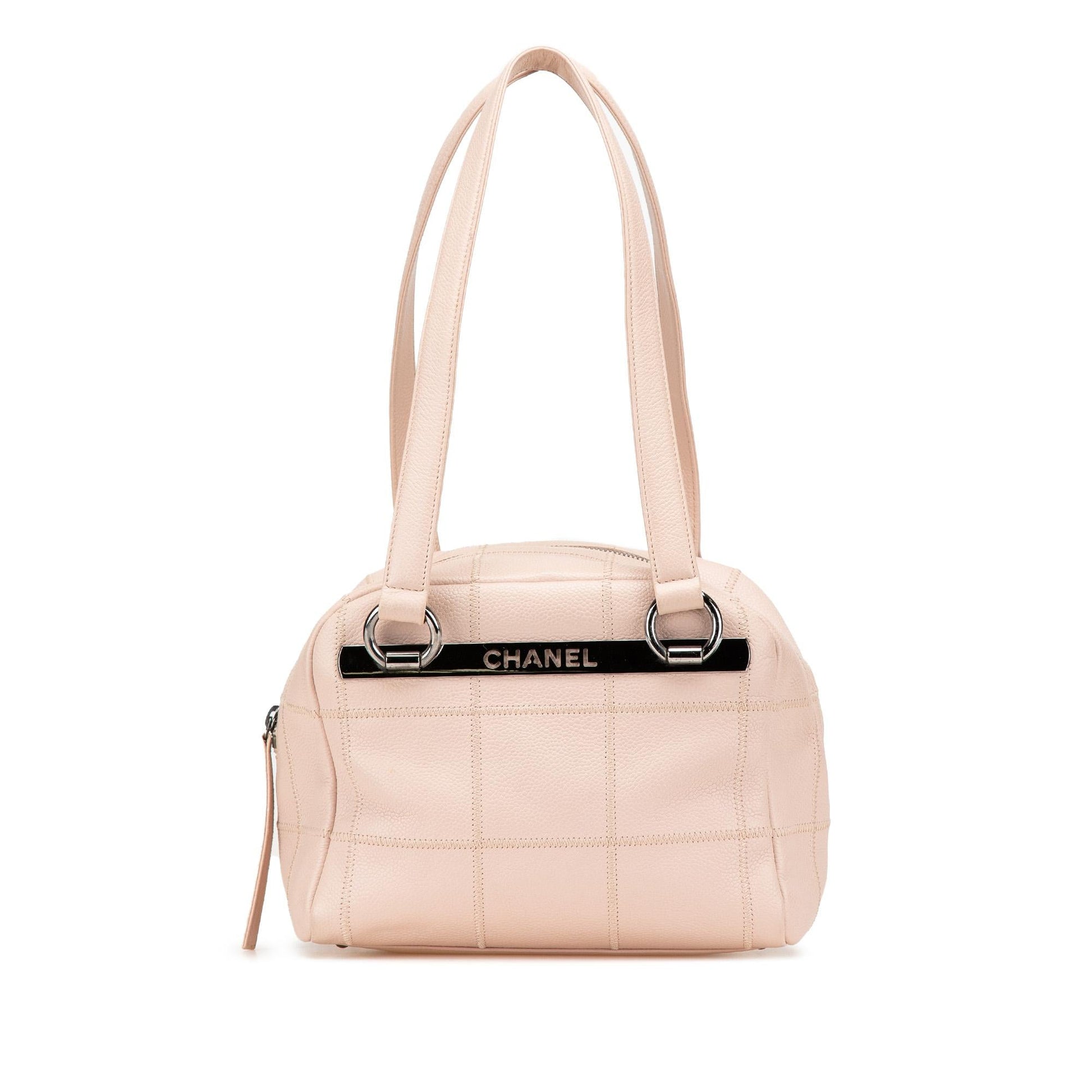 Chanel Choco Bar Caviar LAX Bowler Small Handbag