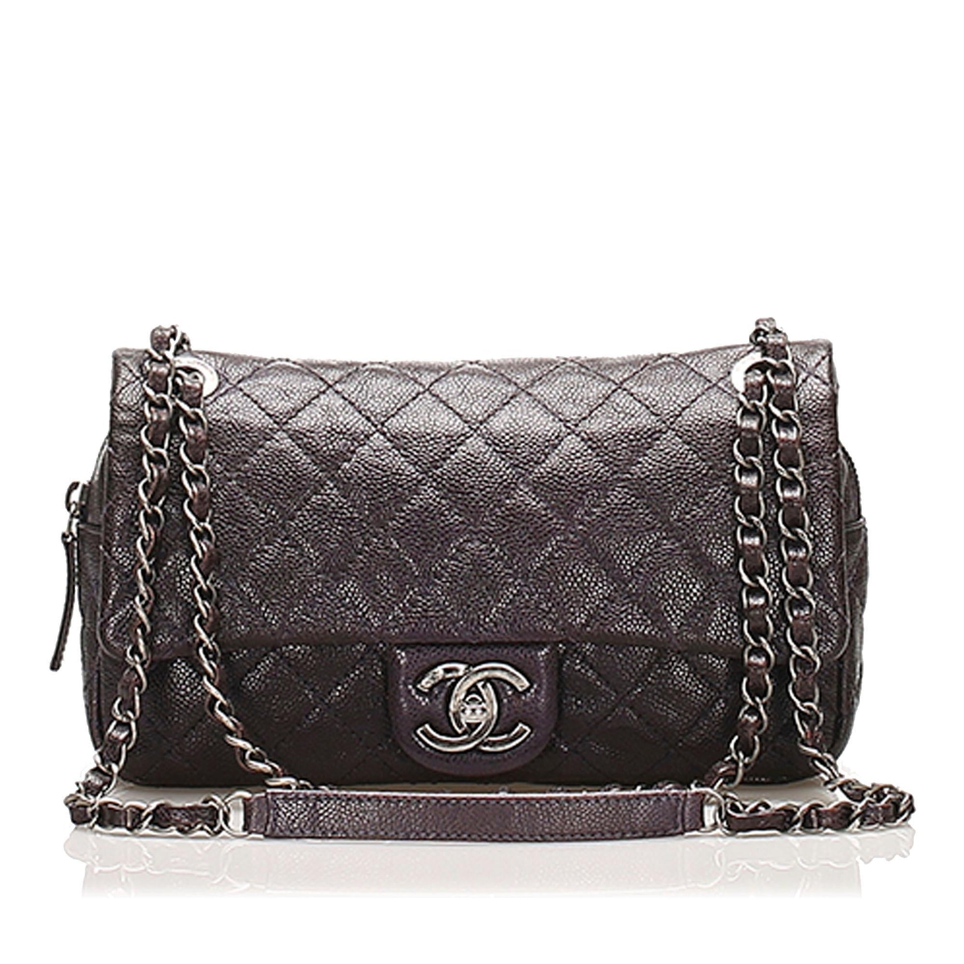 Chanel Classic Caviar Double Flap SHG Small Leather Shoulder Bag