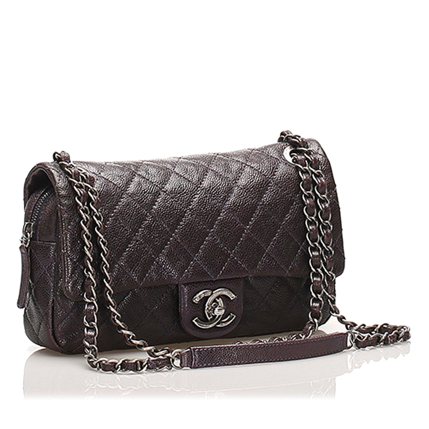 Chanel Classic Caviar Double Flap SHG Small Leather Shoulder Bag