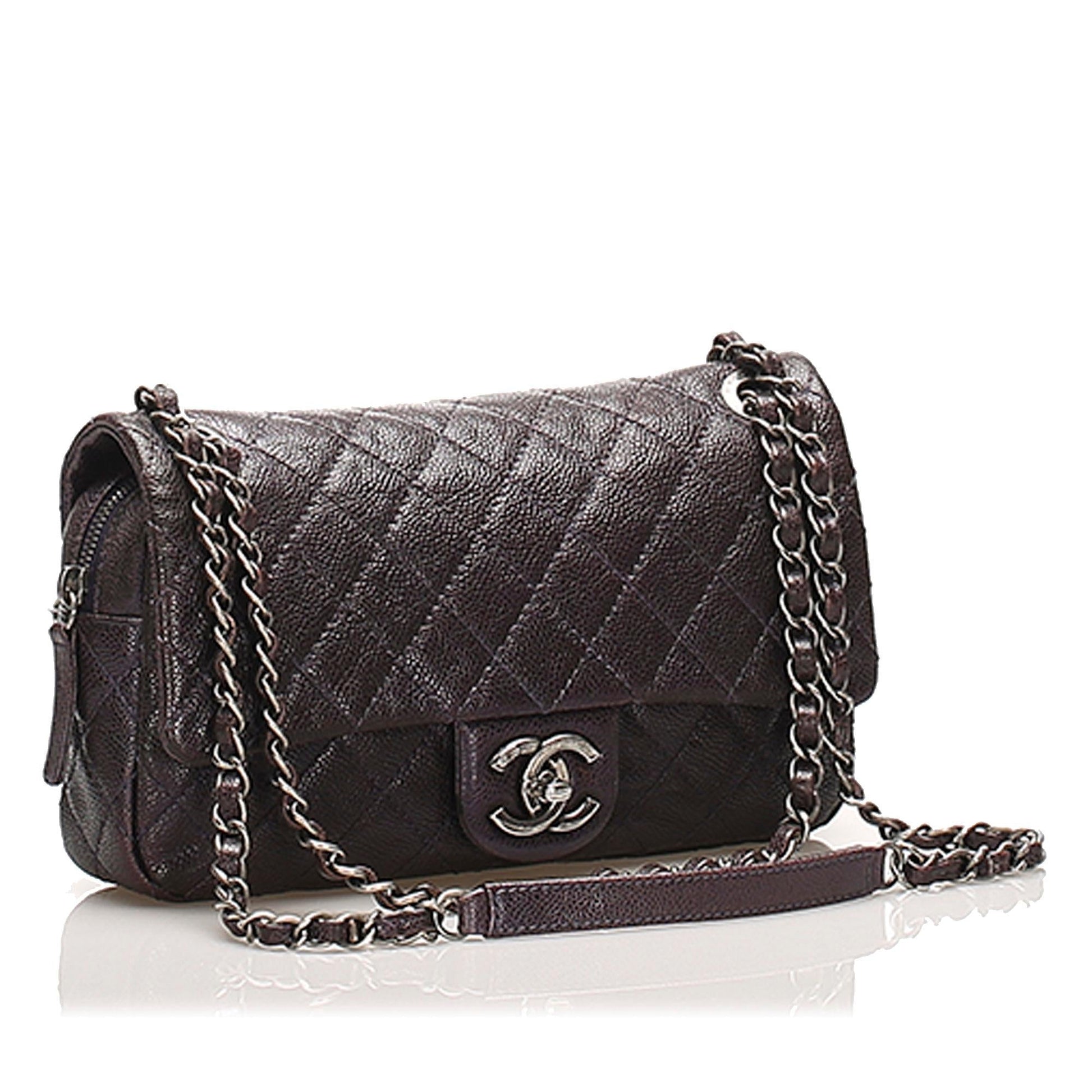 Chanel Classic Caviar Double Flap SHG Small Leather Shoulder Bag