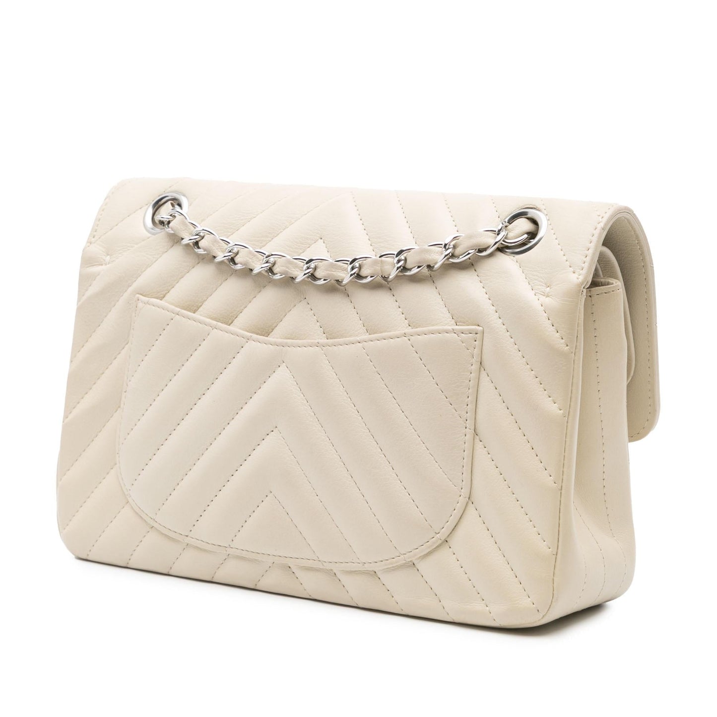 Chanel Classic Chevron Lambskin Double Flap Small Handbag Flap 2