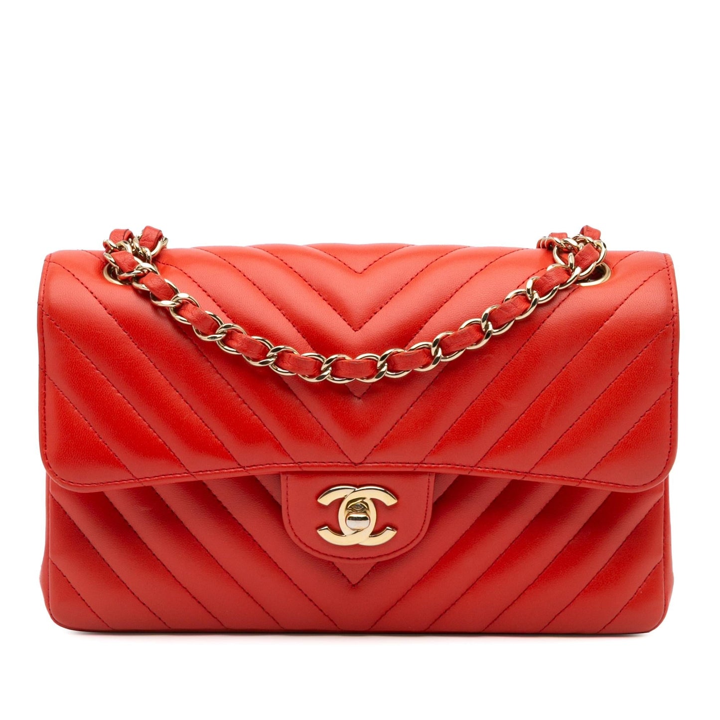 Chanel Classic Chevron Lambskin Double Flap Small Handbag Flap 3