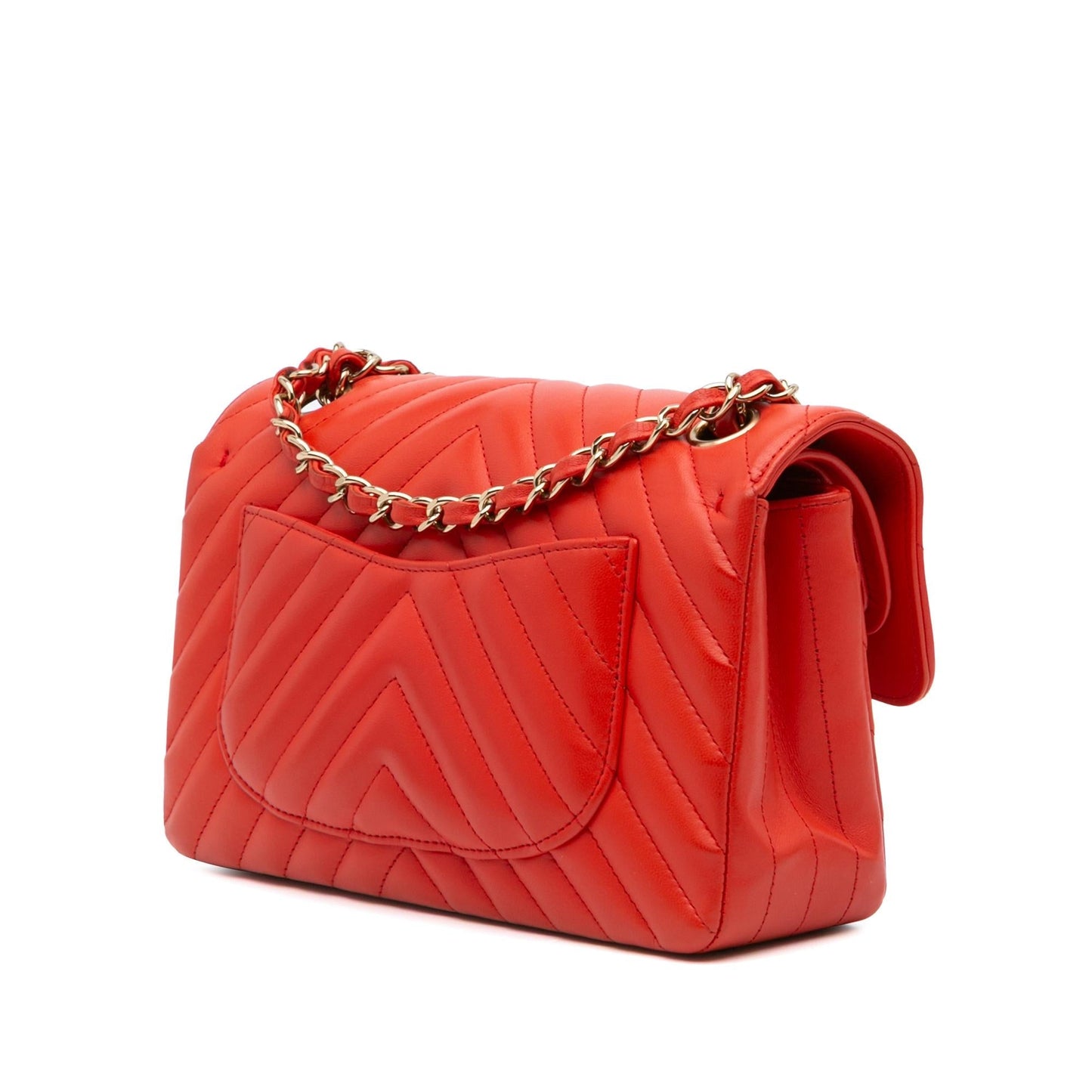 Chanel Classic Chevron Lambskin Double Flap Small Handbag Flap 4