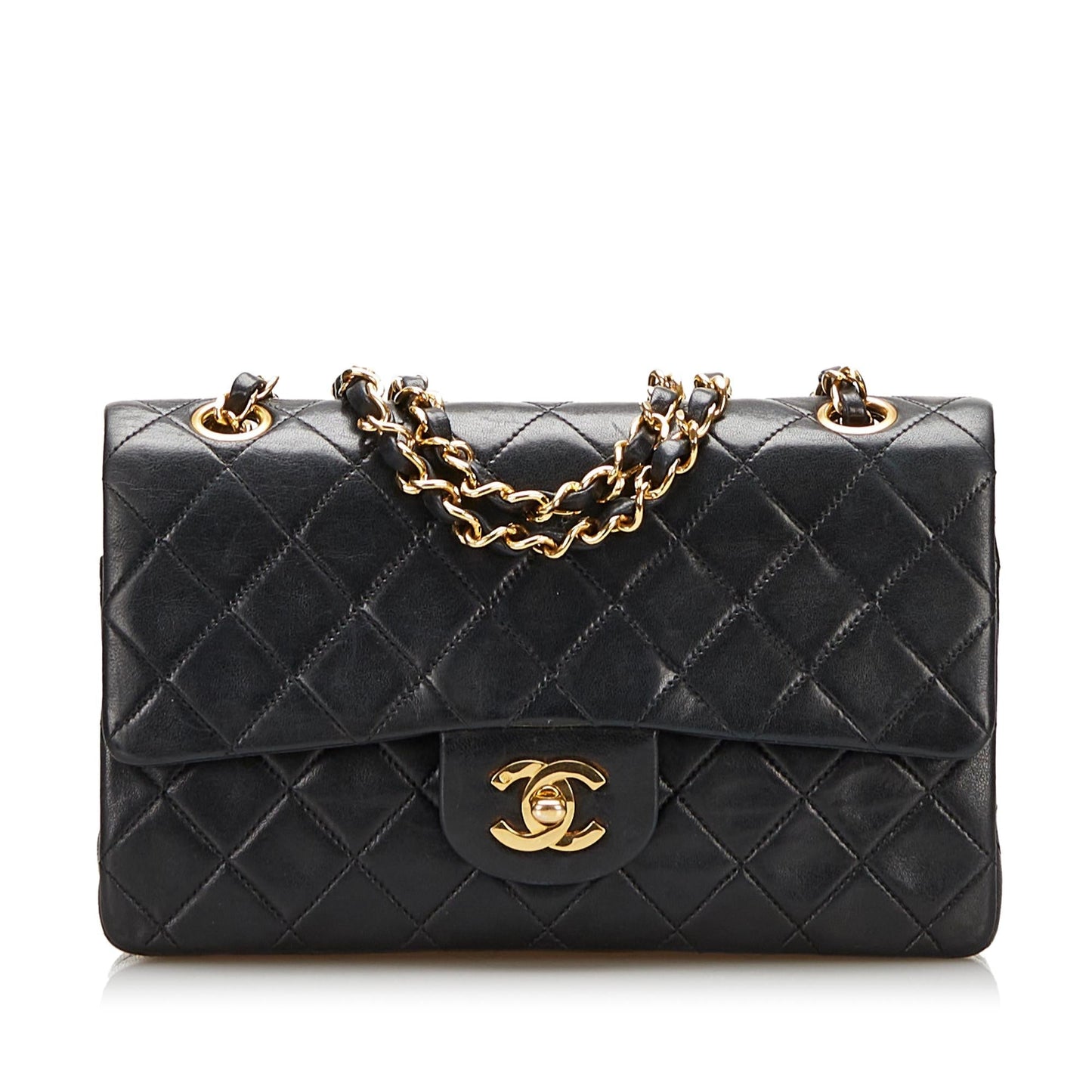 Chanel Classic Lambskin Double Flap SHG Small Handbag Flap Shg
