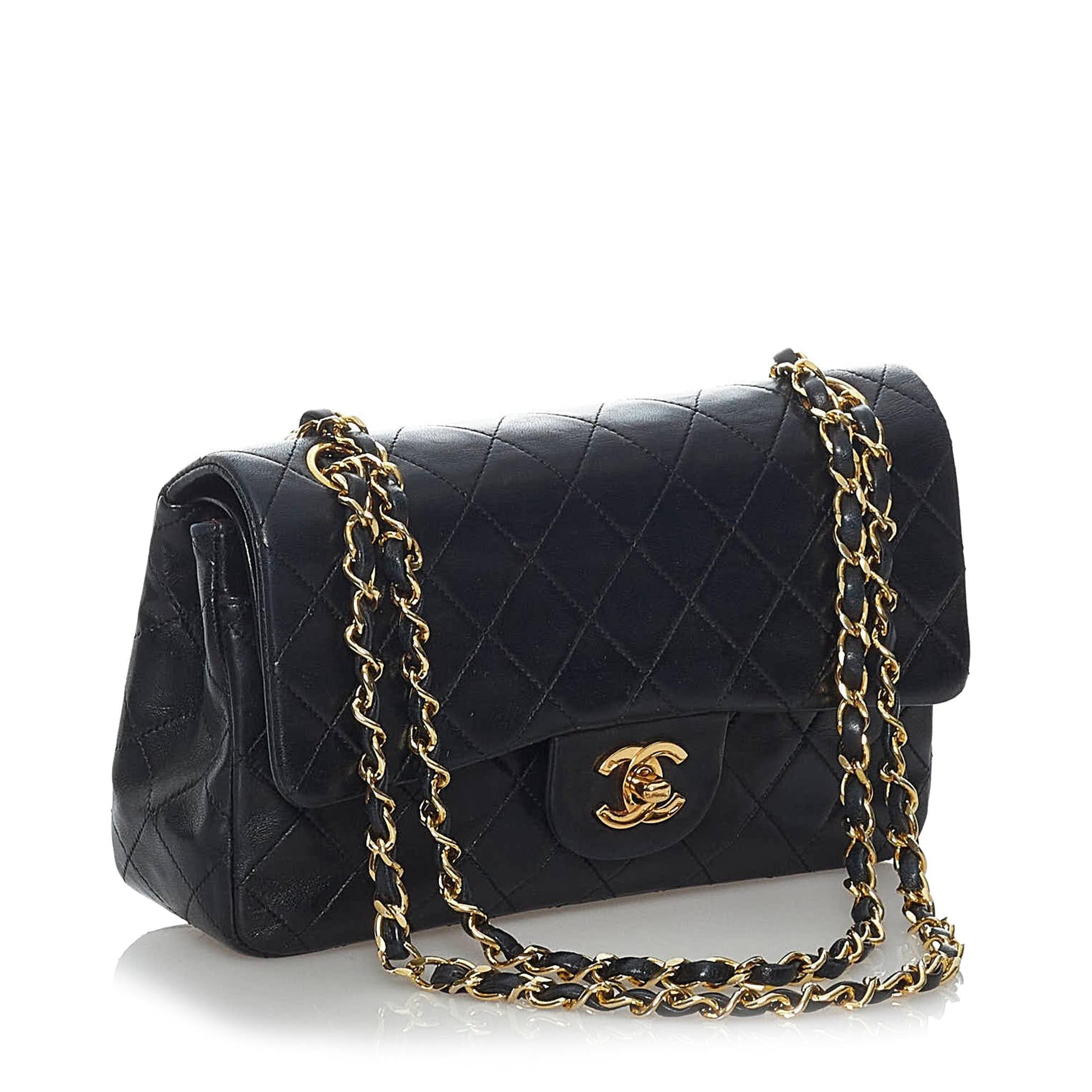 Chanel Classic Lambskin Double Flap SHG Small Handbag 8