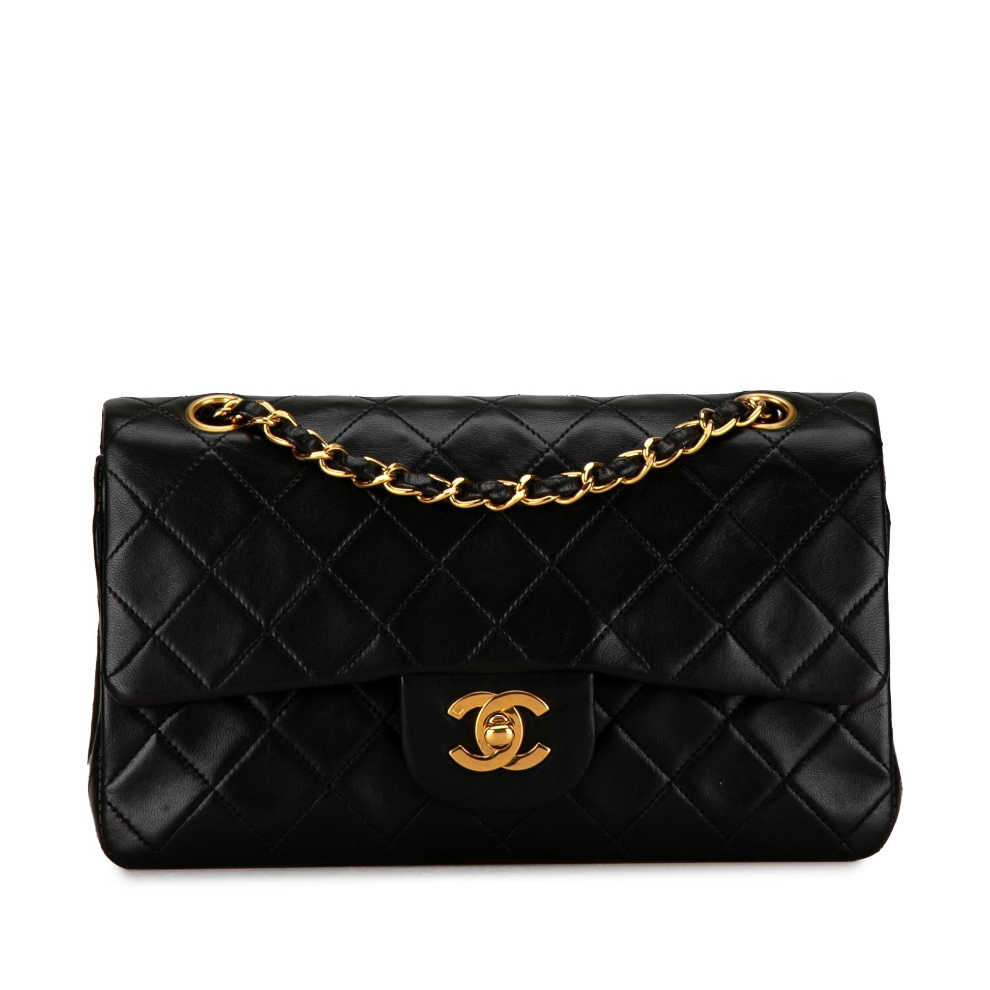 Chanel Small Classic Lambskin Double Flap (Shg-0Uyy0K) Bag