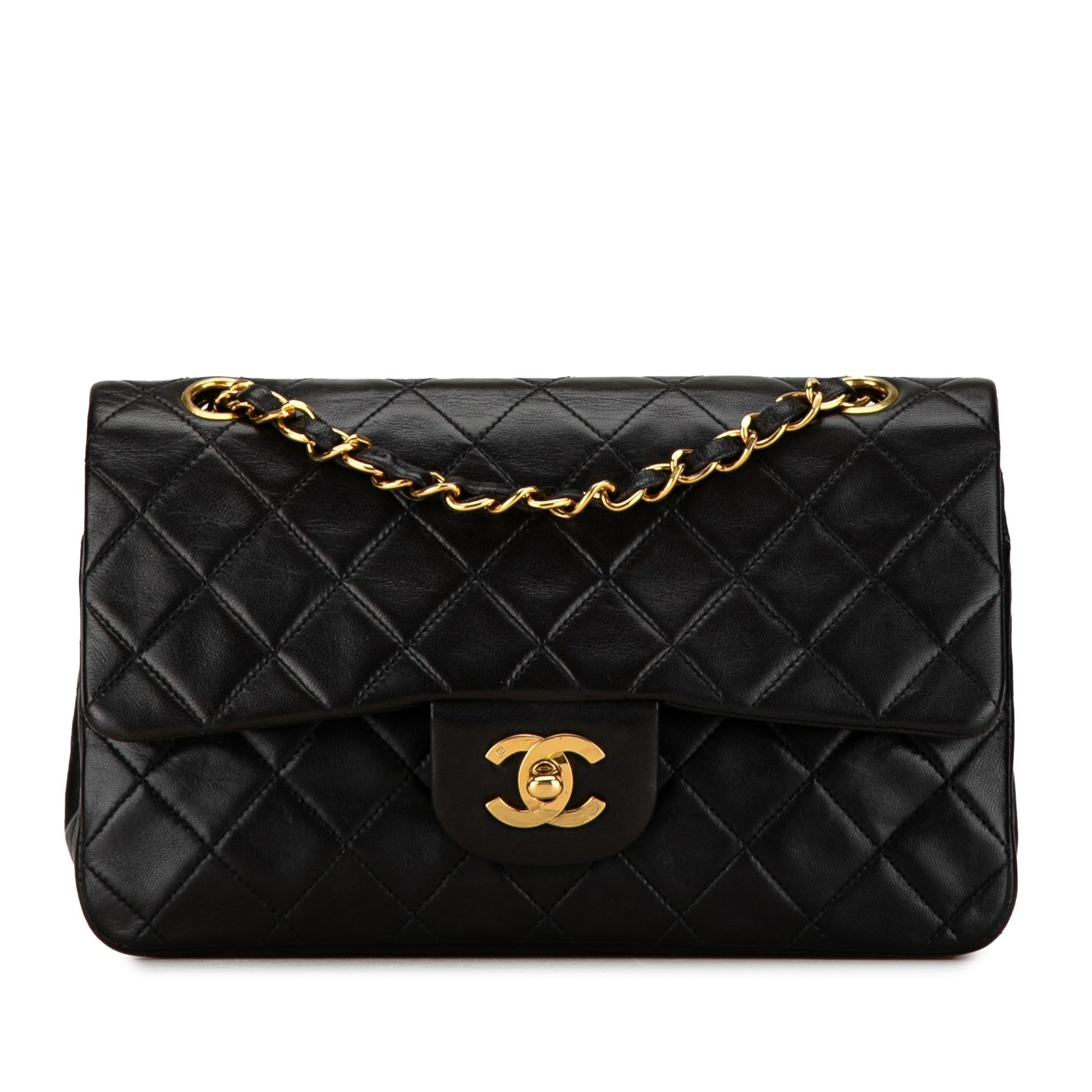 Chanel Small Classic Lambskin Double Flap (SHG-FgW8Qu)