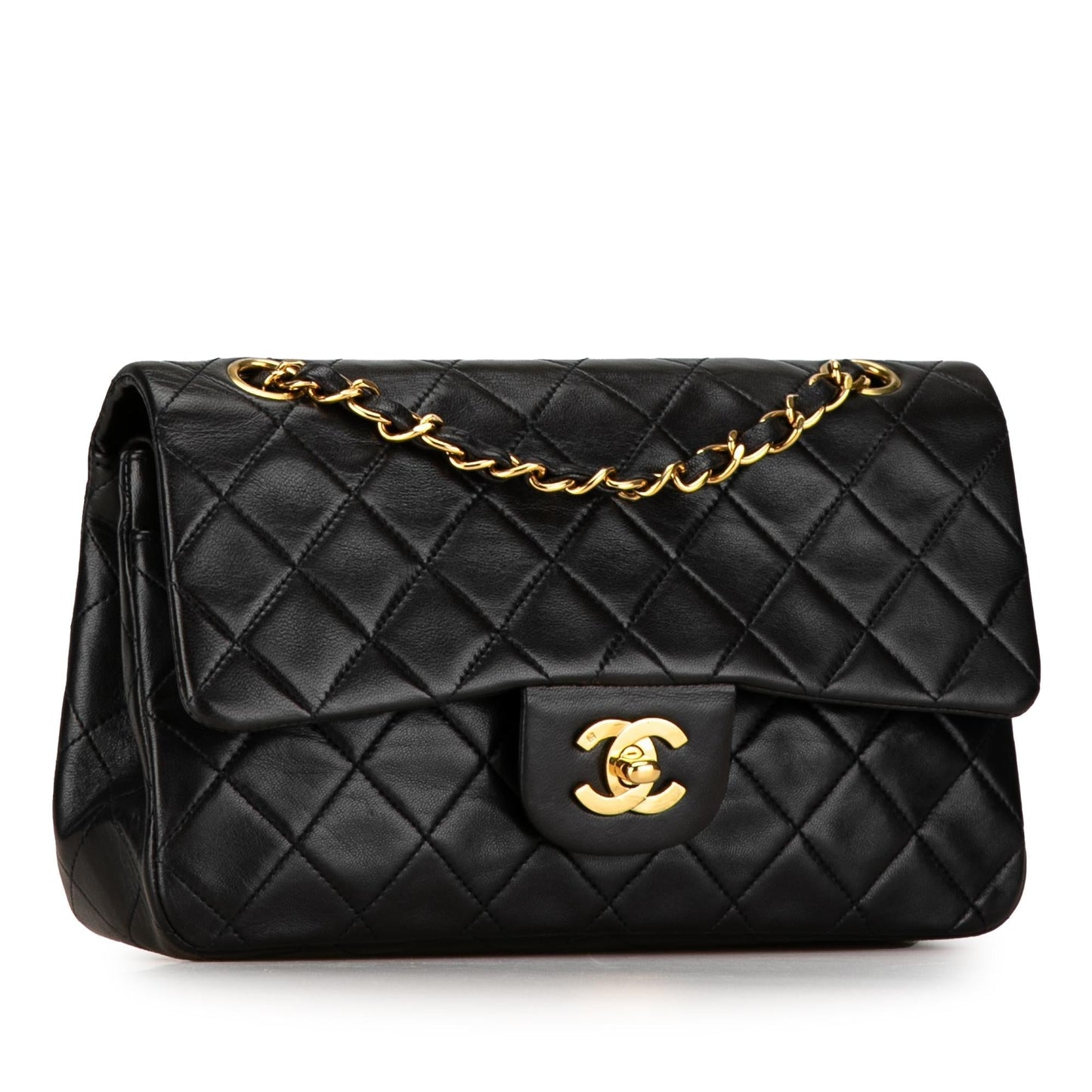 Chanel Small Classic Lambskin Double Flap (SHG-FgW8Qu)