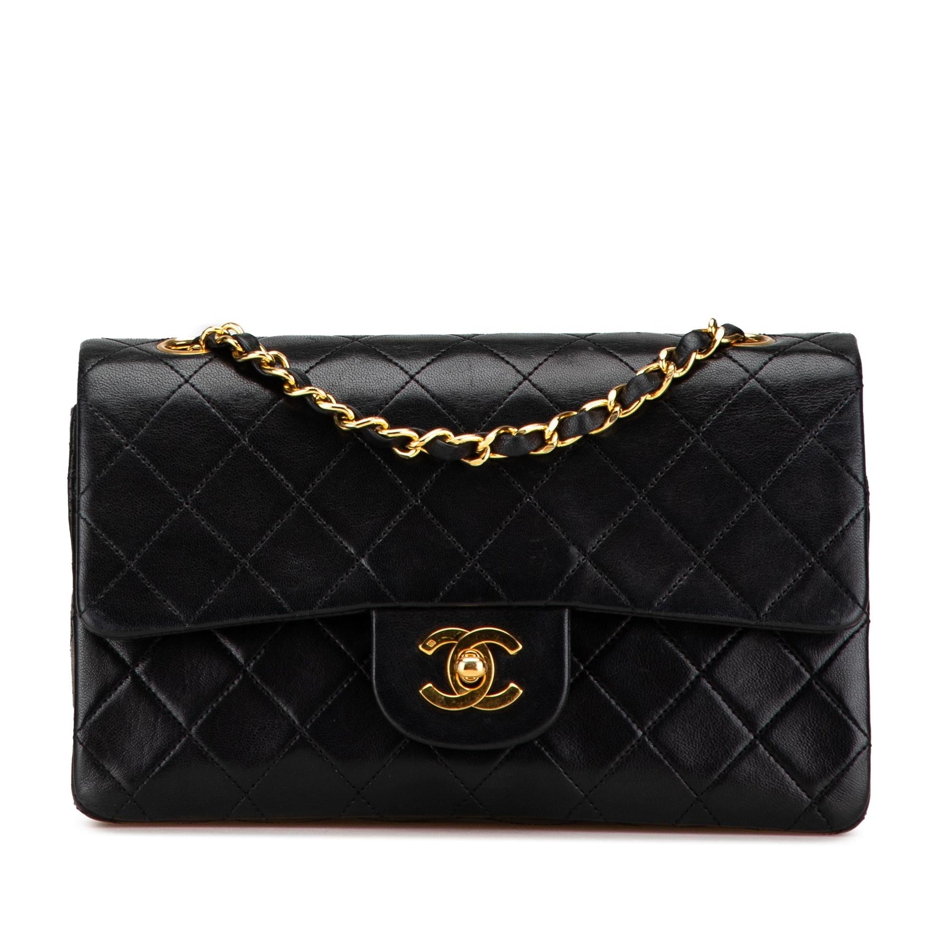 Chanel Classic Lambskin Double Flap Small Handbag Shg Za1Qw1