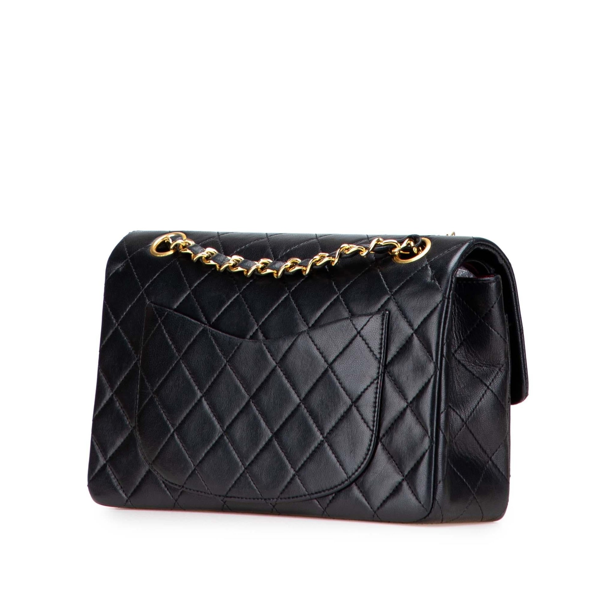 Chanel Classic Lambskin Double Flap Small Handbag Flap 5