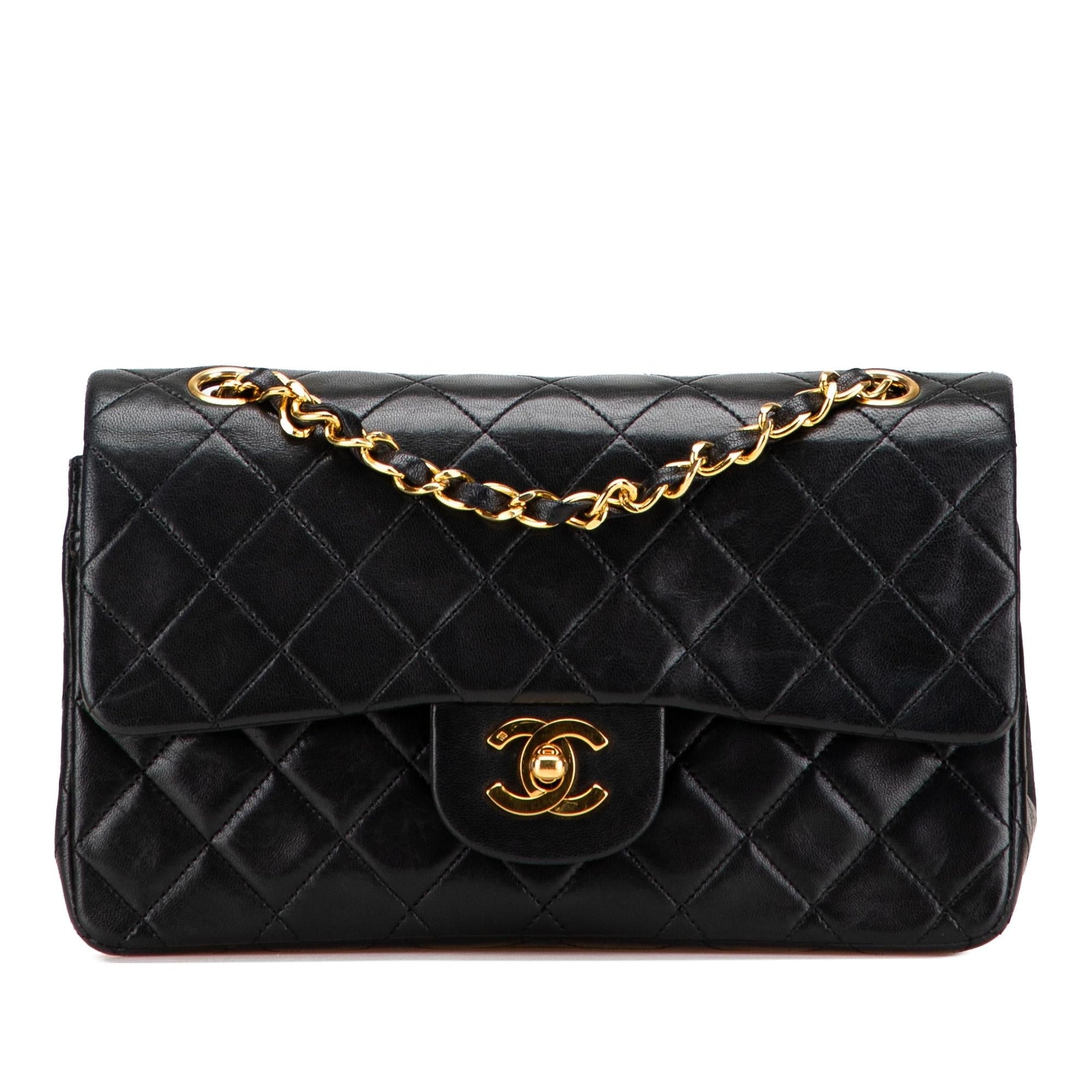 Chanel Classic Lambskin Double Flap Small Handbag Flap 21