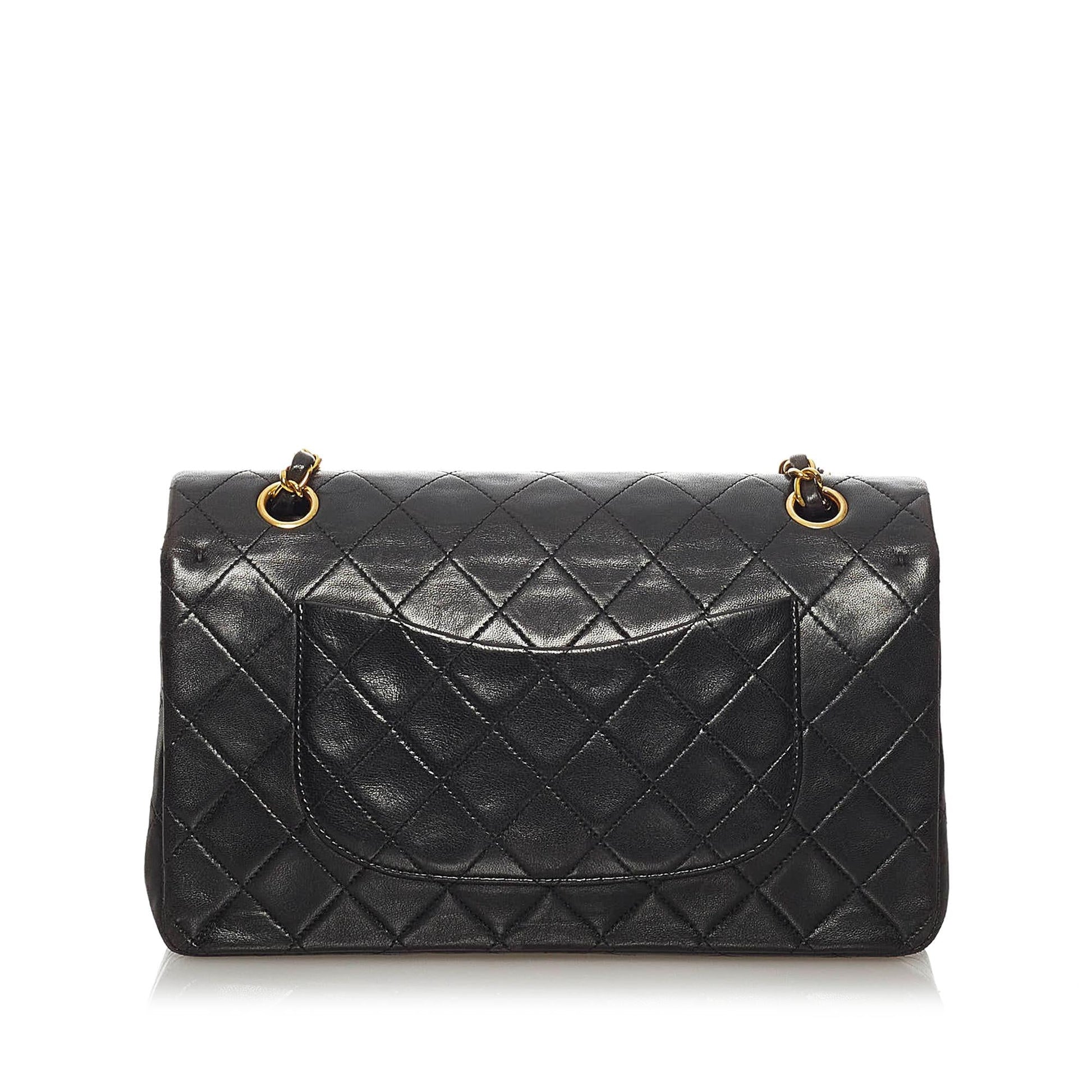 Chanel Classic Lambskin Double Flap SHG Small Leather Shoulder Bag Bag Shg