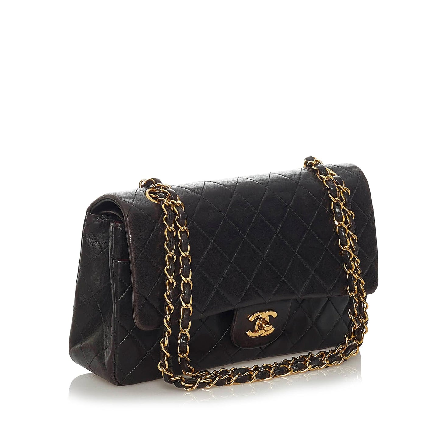 Chanel Classic Lambskin Double Flap SHG Small Leather Shoulder Bag Bag Shg