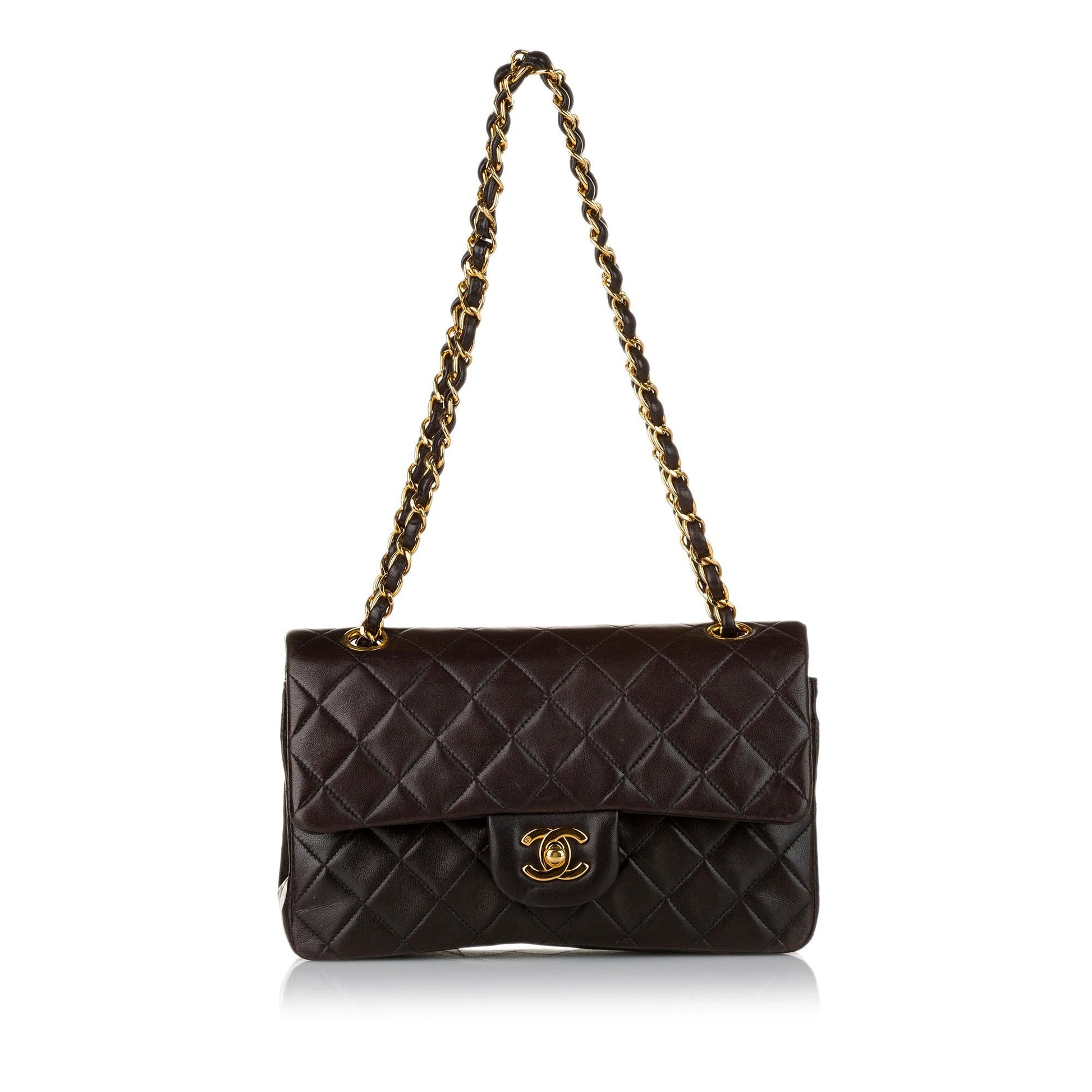 Chanel Classic Lambskin Double Flap SHG Small Leather Shoulder Bag 5