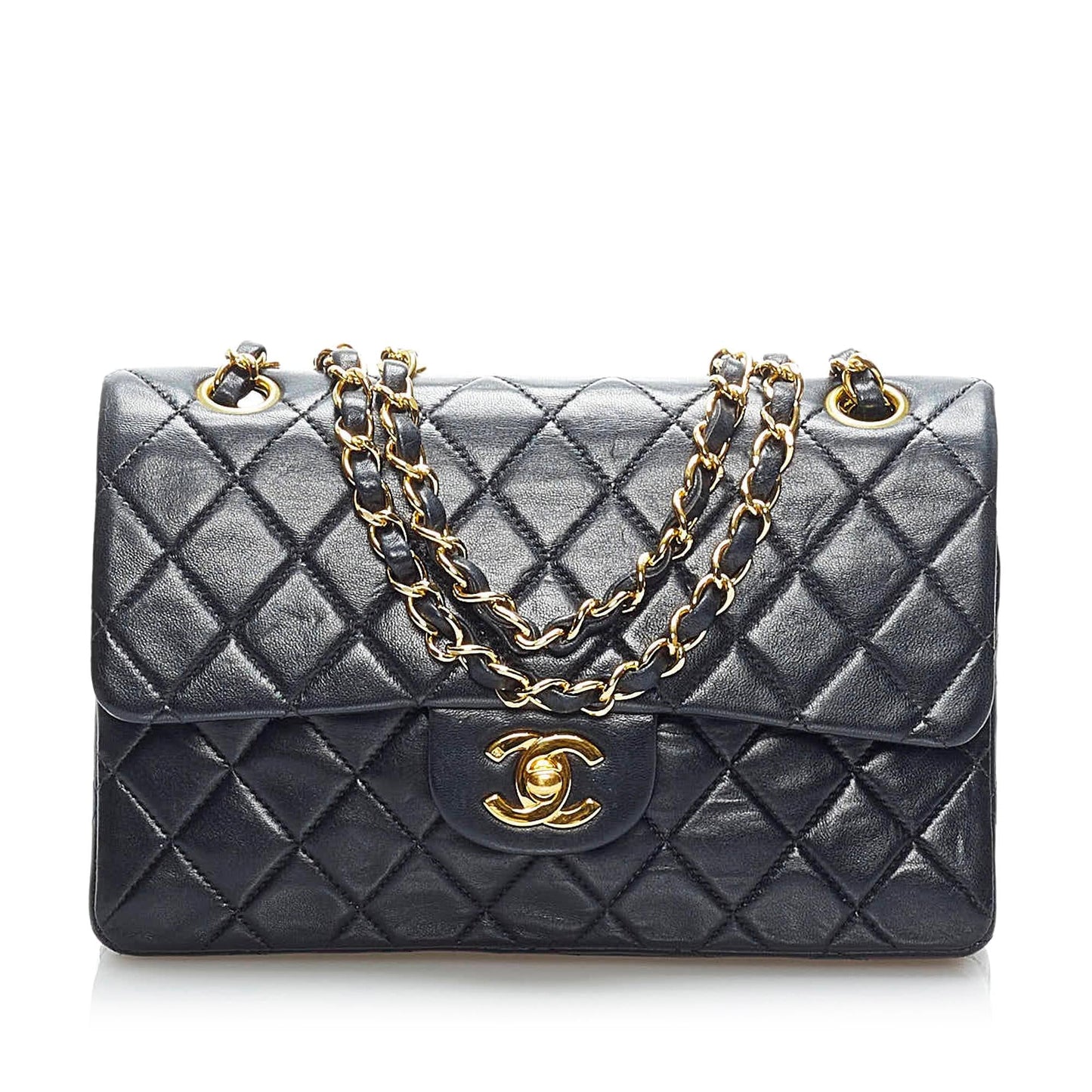 Chanel Classic Lambskin Double Flap SHG Small Leather Shoulder Bag 8