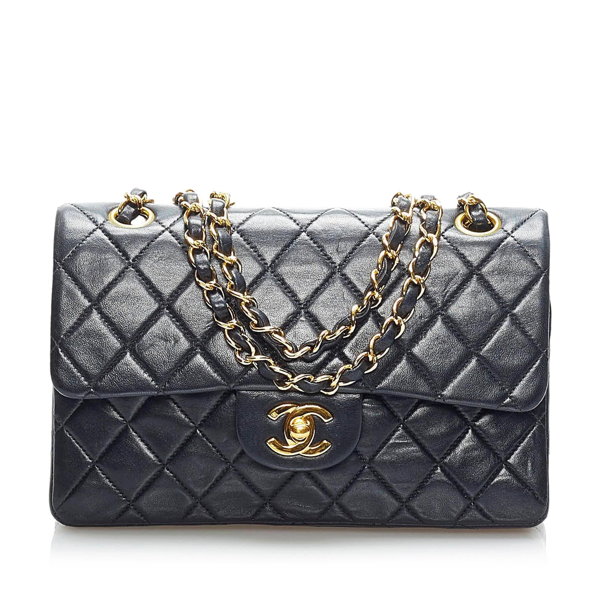 Chanel Classic Lambskin Double Flap SHG Small Leather Shoulder Bag 8