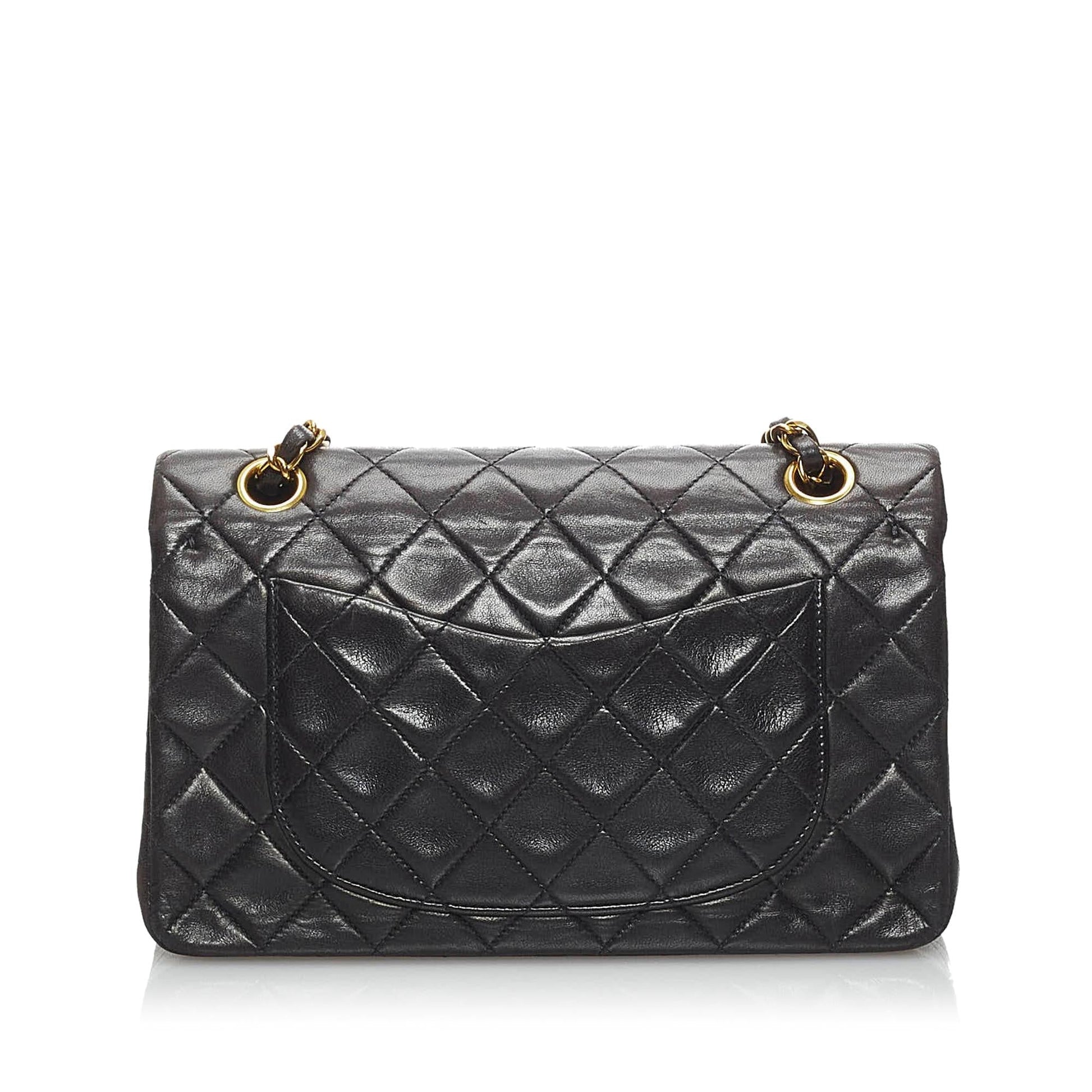 Chanel Classic Lambskin Double Flap SHG Small Leather Shoulder Bag 9